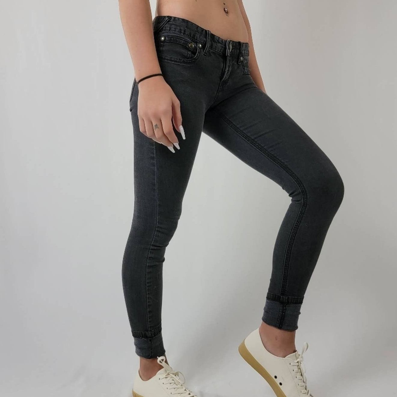 Free People Free People LOW rise Girlfriend Black Skinny Jeans - 2 Size 26" / US 2 / IT 38 - 4 Thumbnail