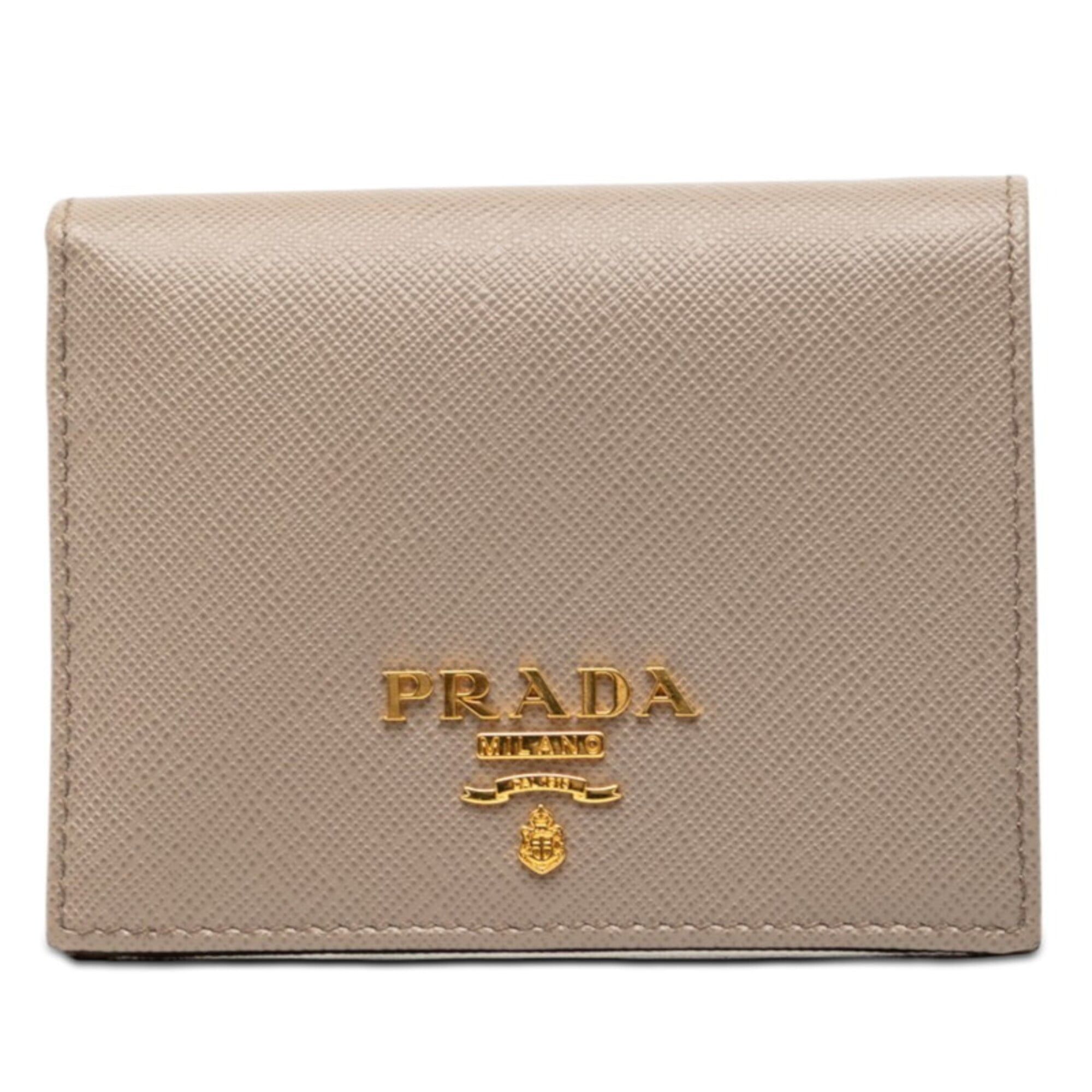 Prada Prada bi-fold wallet, gray, multicolor, Saffiano leather, women's. Size ONE SIZE - 1 Thumbnail