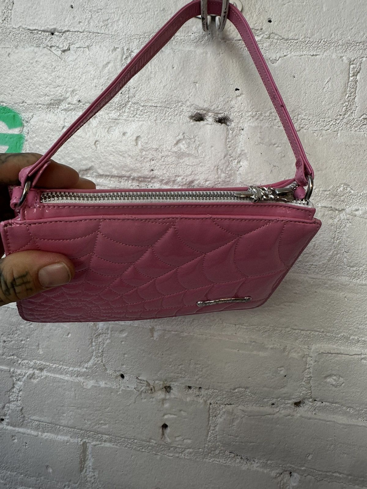 Chrome Hearts CHROME HEARTS PINK PATENT LEATHER NIGHT BAG SPIDER WEB Size ONE SIZE - 8 Thumbnail