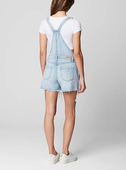 BLANKNYC Blank NYC Light Washed Denim Distressed Overall Shorts NWT Size 28" / US 6 / IT 42 - 2 Thumbnail