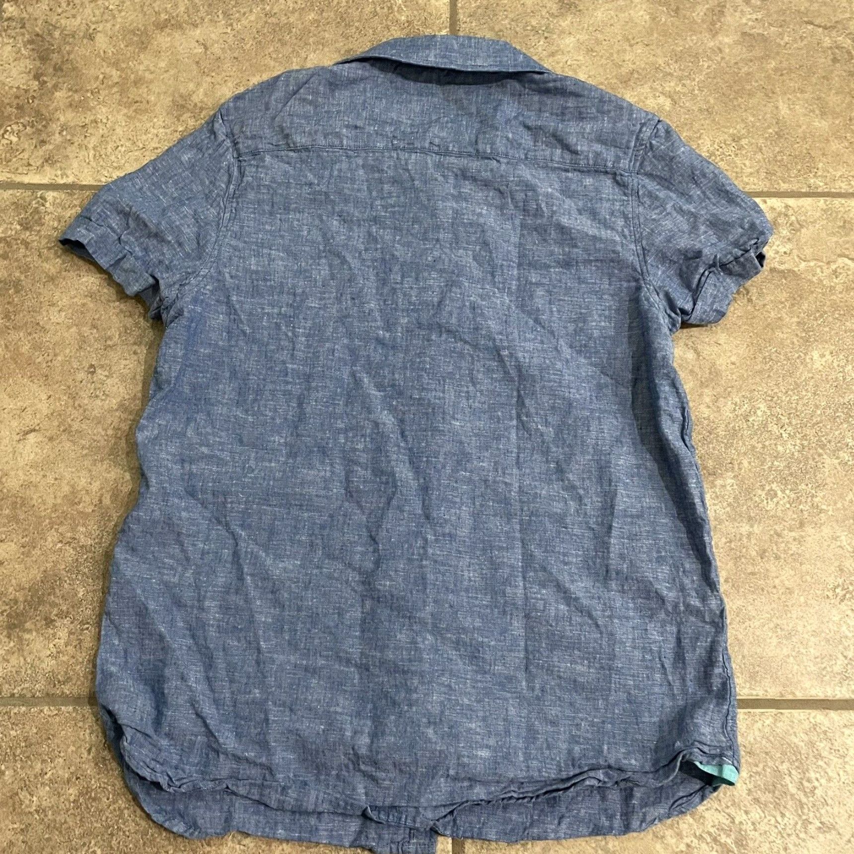 Vintage Tenth Ocean Shirt Button-Down Men’s Short Sleeve Linen Blue Size S Mens Size US S / EU 44-46 / 1 - 5 Thumbnail