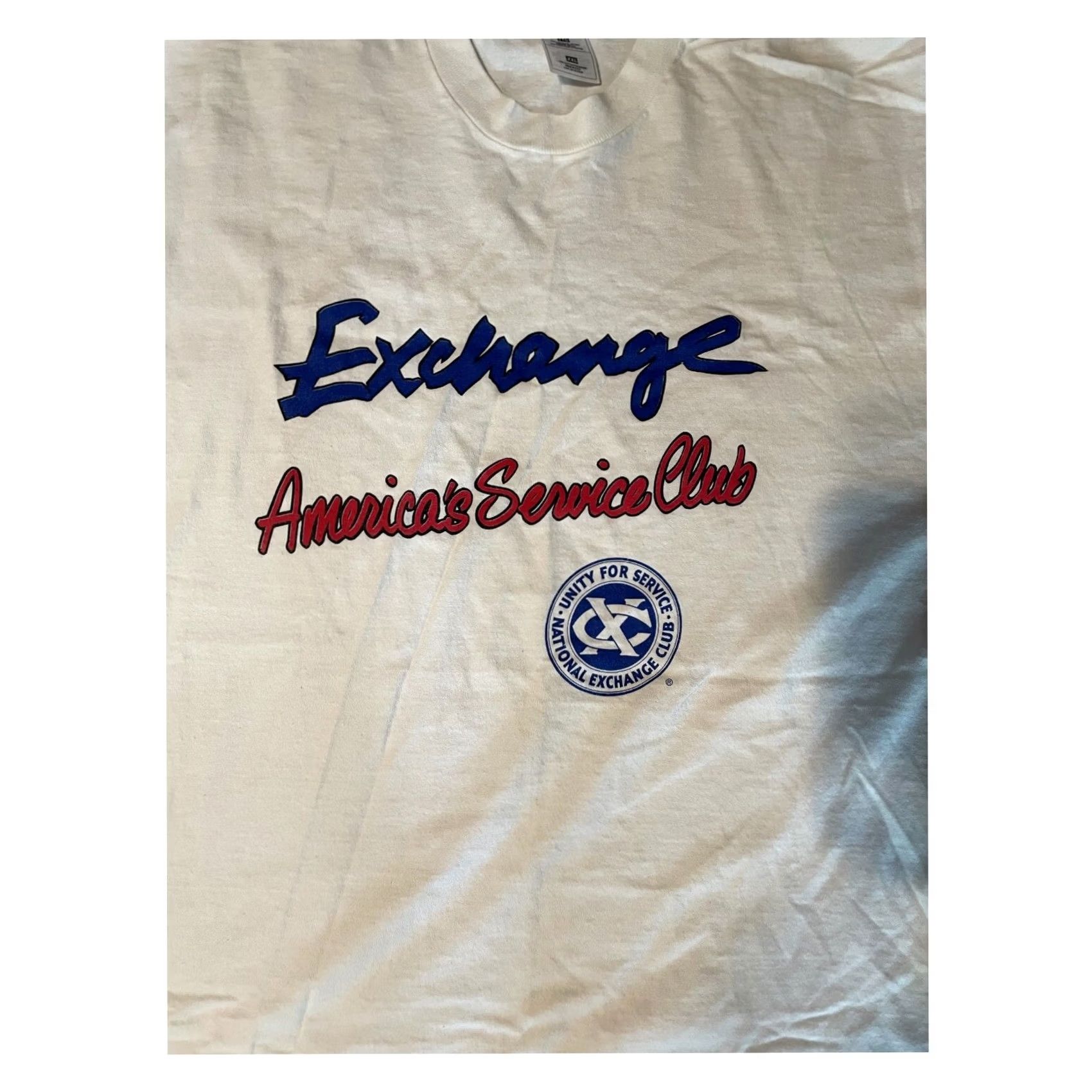 Vintage VTG Men’s Exchange America’s Servic Club T-Shirt Short Sleeve White Tee Sz 2XL Mens T-Shirt USA 1990s Size US XXL / EU 58 / 5 - 4 Thumbnail