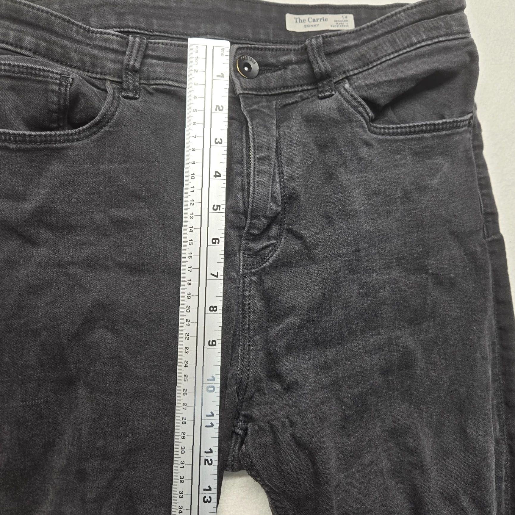 Marks & Spencer M&S Carrie Skinny Jeans Black Pants Women's Size 14 Regular Jeans Skinny High Rise 28 in Inner Leg Slimming Womens Size 36" / US 14 / IT 50 - 7 Thumbnail
