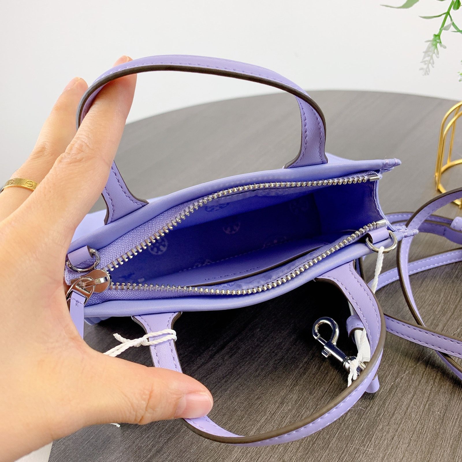 Tory Burch Tory Burch 146437 Ella Nylon Logo Mini Tote IN MIRAGE Size ONE SIZE - 6 Thumbnail