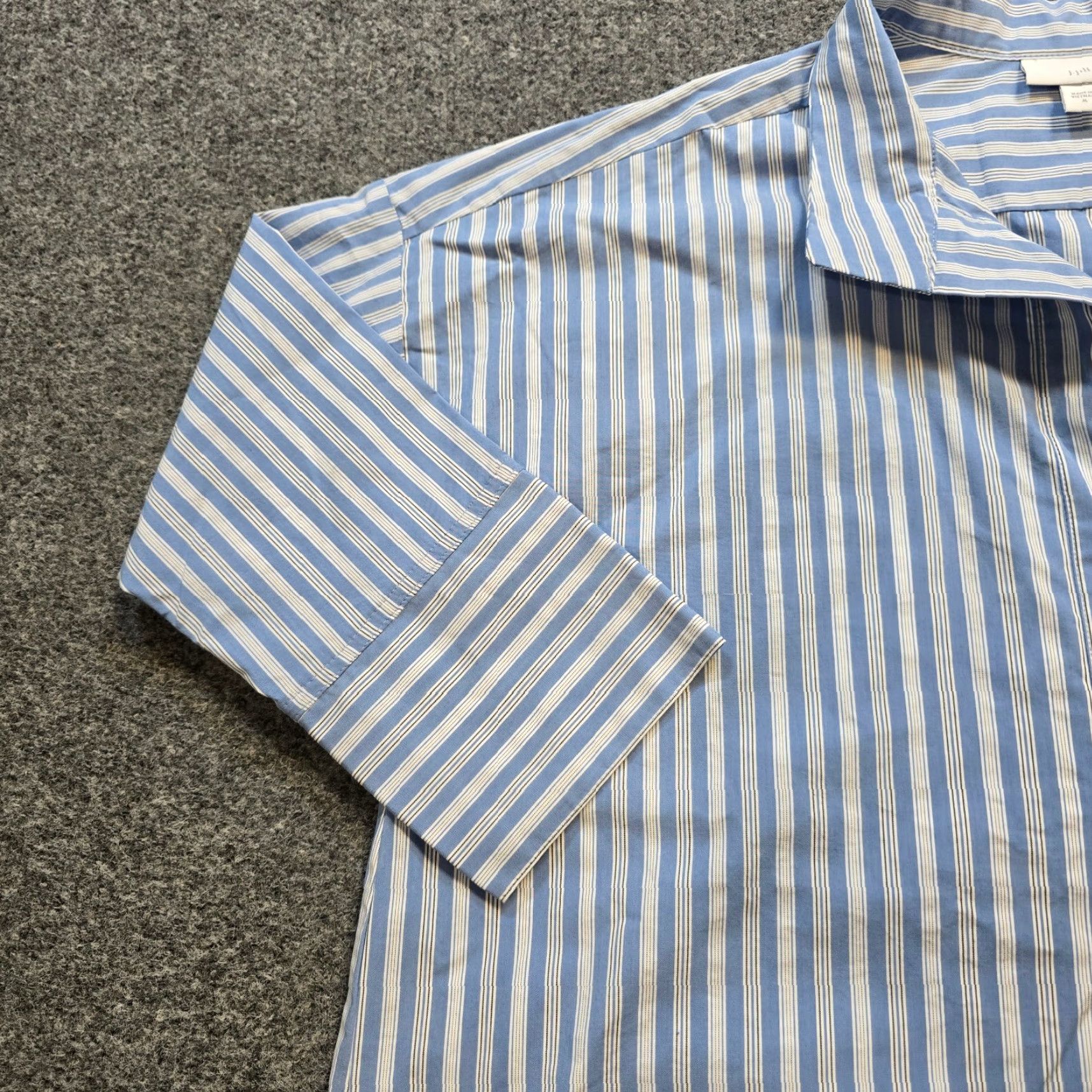 J. Jill J Jill Top Womens Medium Blue Striped 1/4 Button Long Sleeve Business Casual Blouse Cutout? Size M / US 6-8 / IT 42-44 - 4 Thumbnail