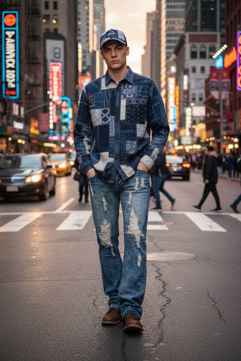 Japanese Brand SICK🔥Vtg KUI Acid Wash Ripped Flare Denim Size US 31 - 1 Thumbnail