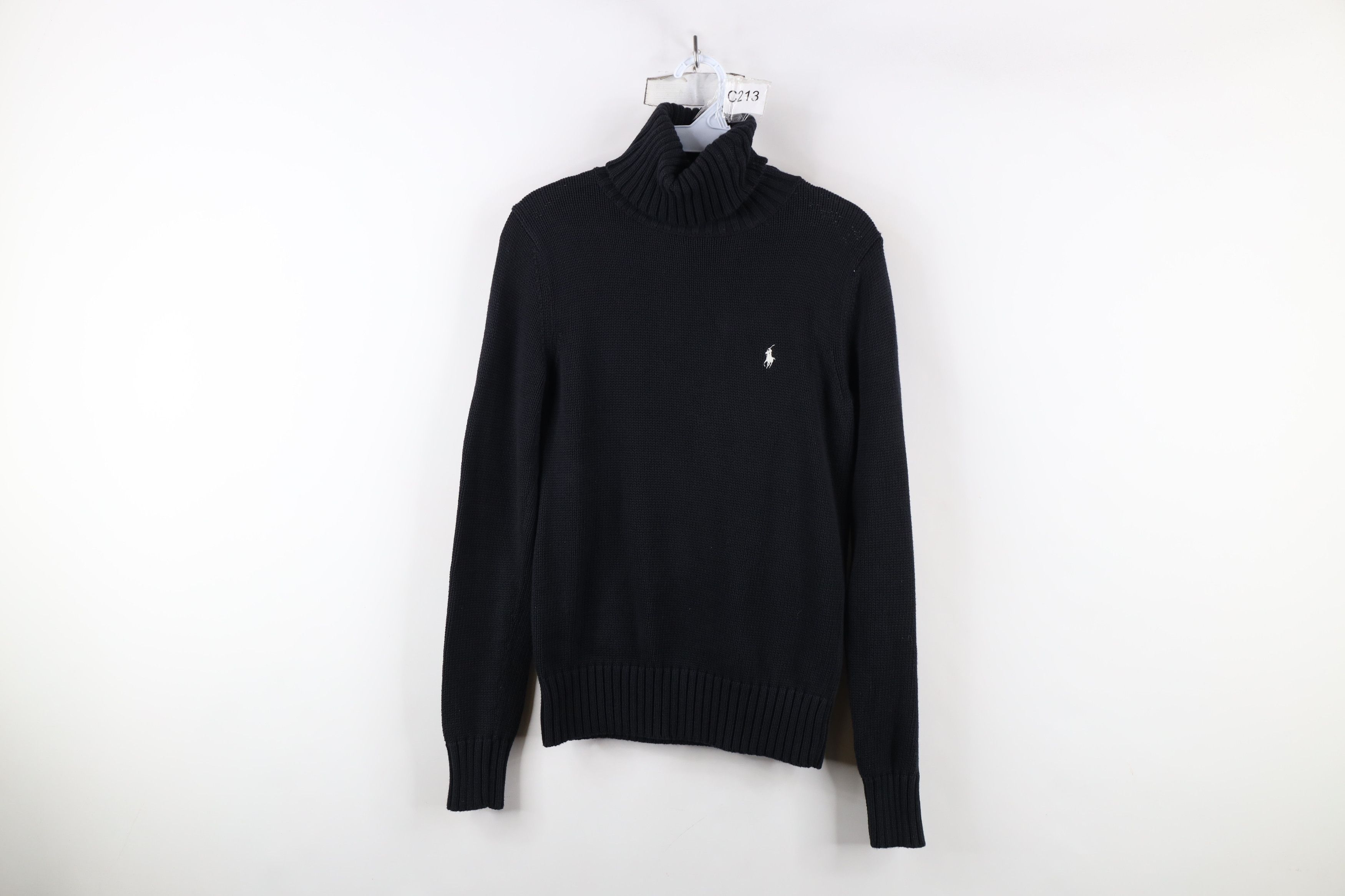 Ralph Lauren × Vintage Vintage 90s Ralph Lauren Cotton Turtleneck Sweater Black Size M / US 6-8 / IT 42-44 - 1 Thumbnail