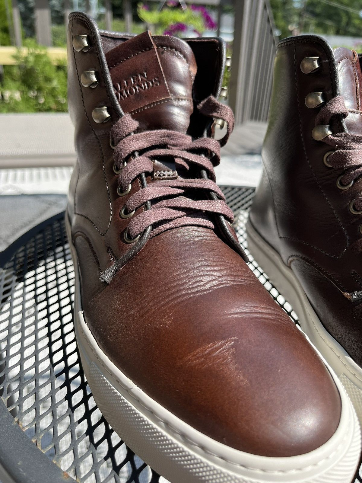 Allen Edmonds Higgins Mill brown chromexcel hi top sneakers Size US 8 / EU 41 - 8 Thumbnail