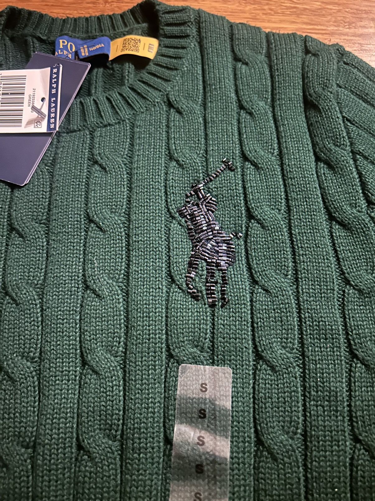 Polo Ralph Lauren Polo Ralph Lauren Short Sleeve Cable Knit Sweater Bead Pony Size S / US 4 / IT 40 - 3 Thumbnail