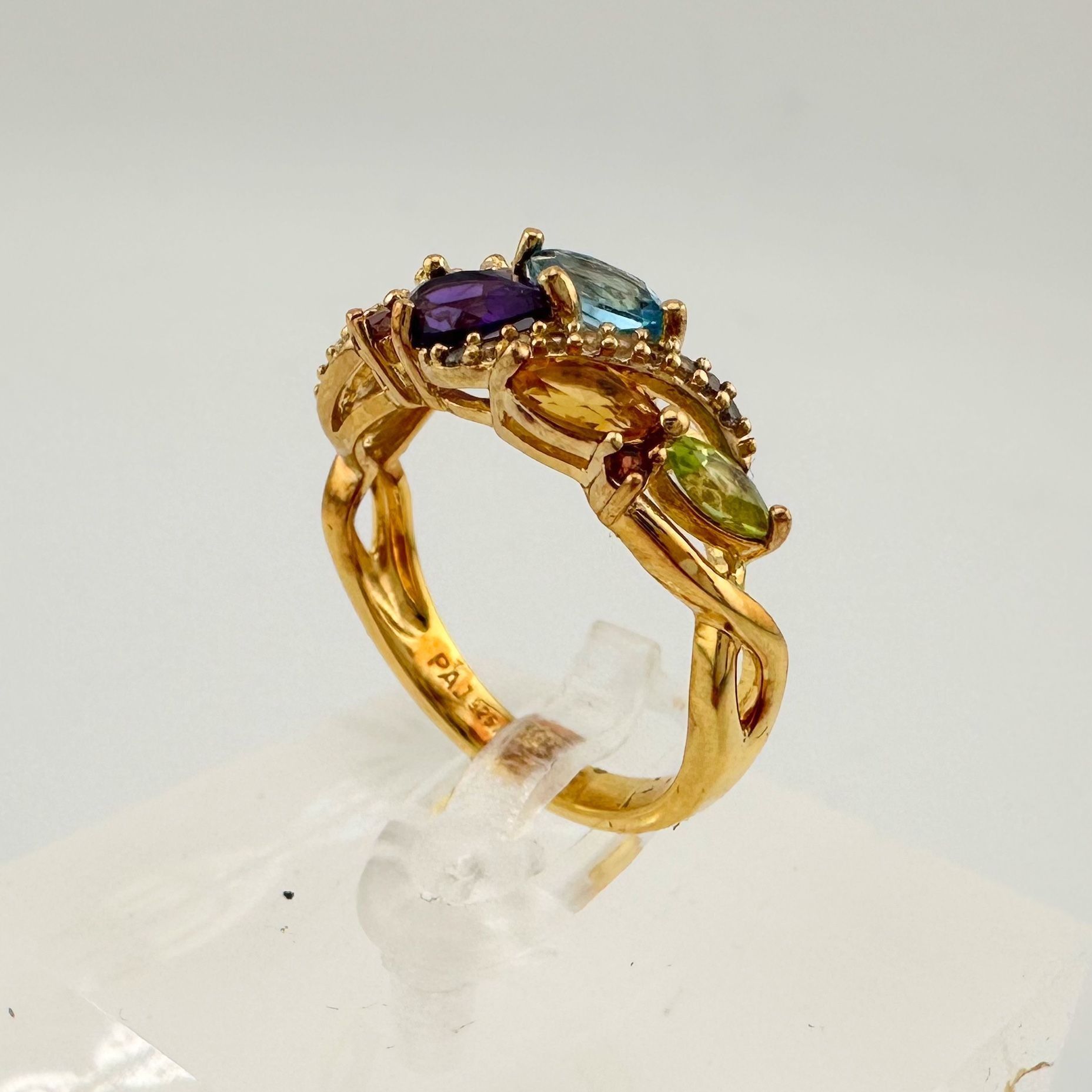 Other Colorful Gemstone Bouquet Ring in Sterling Silver Goldplate Size ONE SIZE - 5 Thumbnail