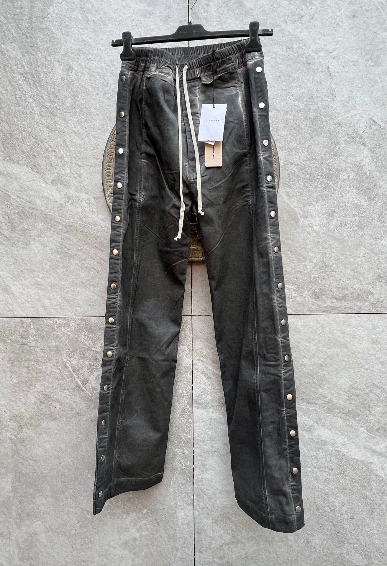 Rick Owens Rick Owens 24s dark gray wax-coated button-down jeans -DMC Size US 28 / EU 44 - 1 Thumbnail