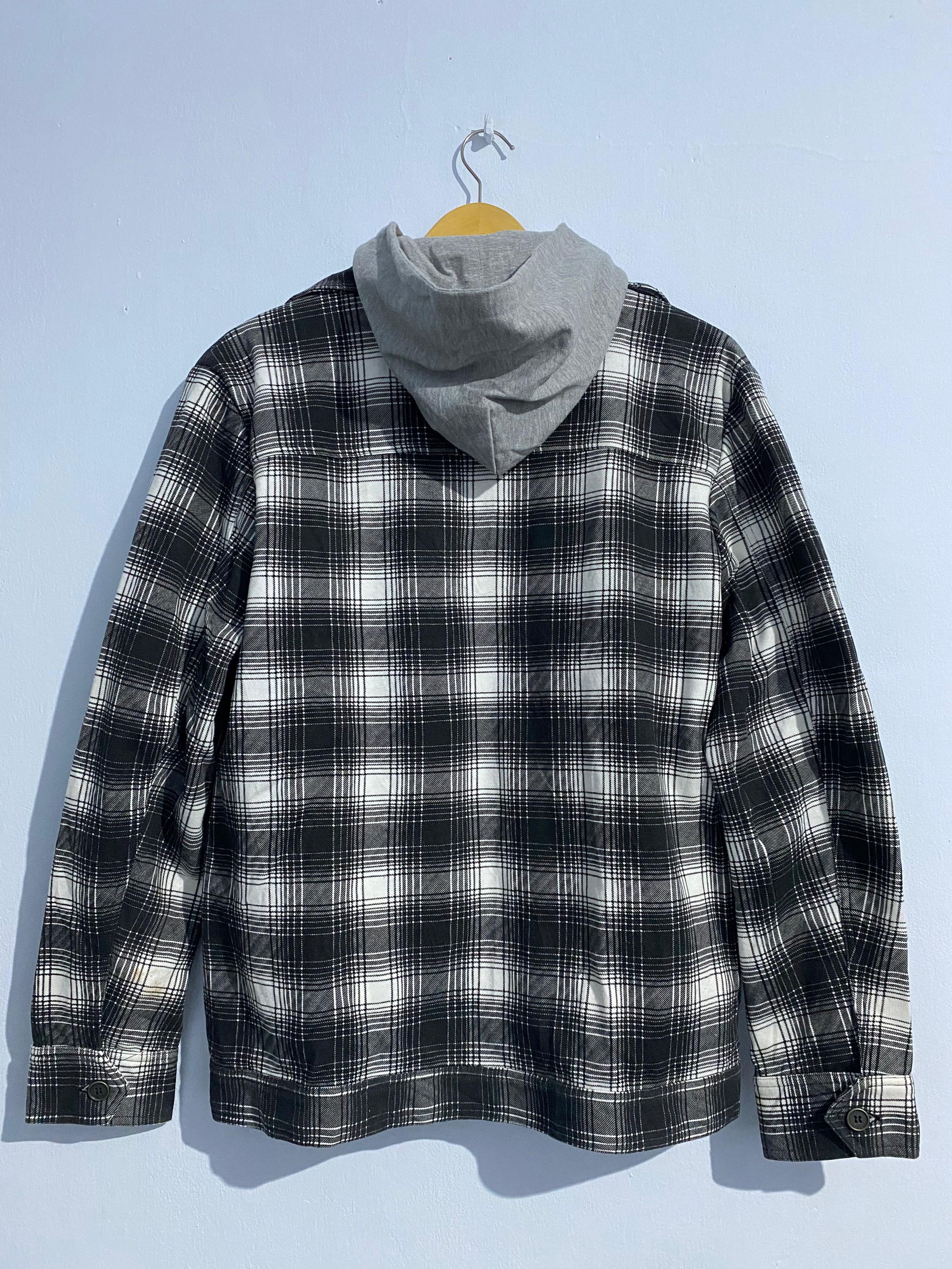 Japanese Brand Veterano double layer zipp hoodie plaid Size US L / EU 52-54 / 3 - 5 Thumbnail