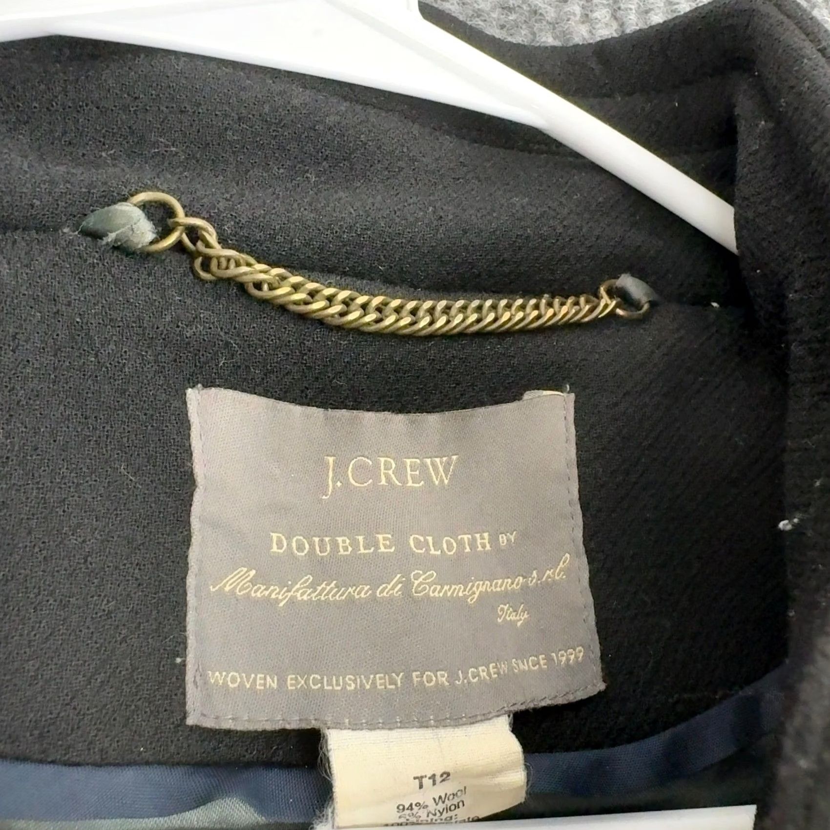 J.Crew J Crew Coat Womens 12 Black Wool Double Cloth Mock Neck Classic Winter Size XL / US 12-14 / IT 48-50 - 3 Thumbnail