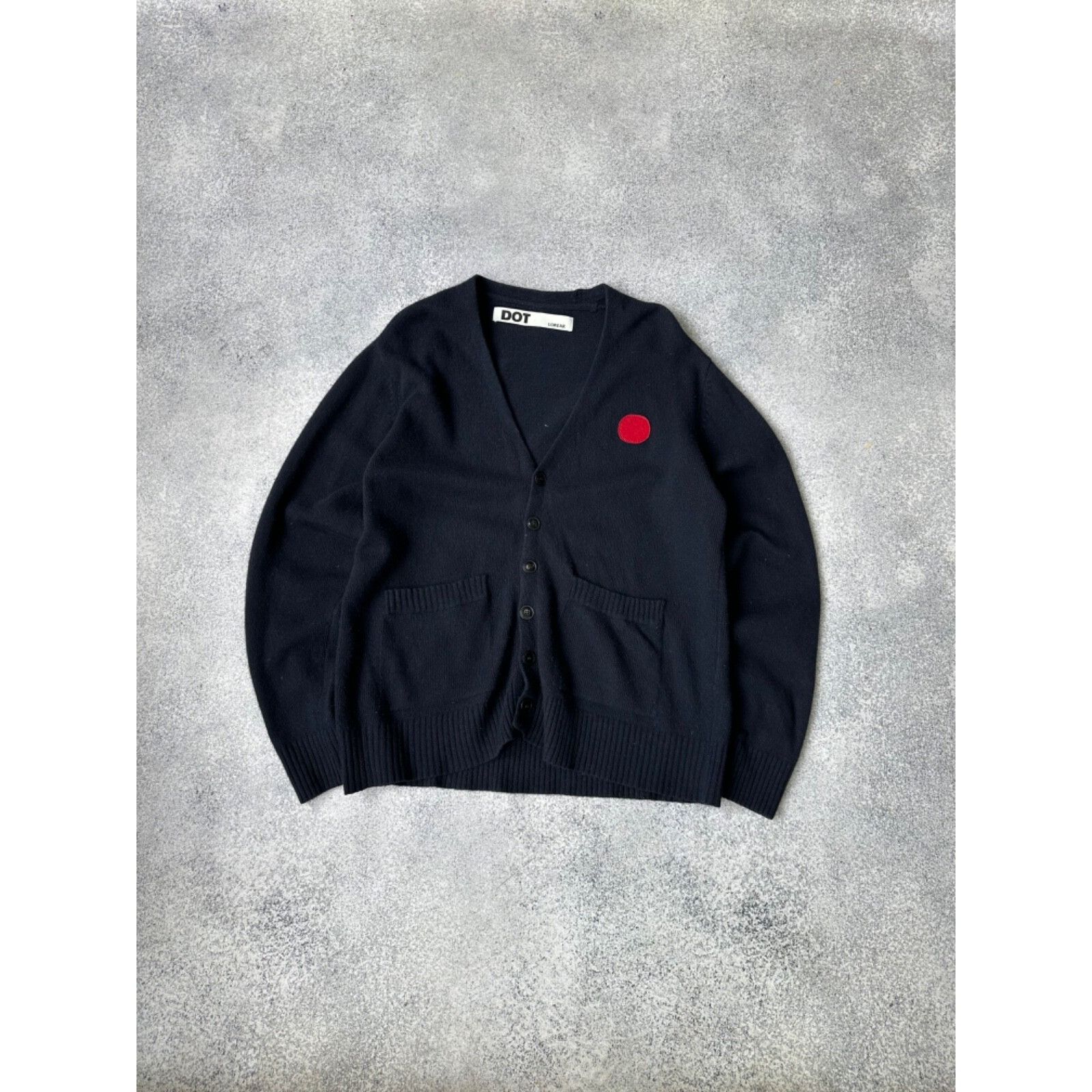 Vintage VTG DOT Loreak Navy Wool Cardigan Sweater Size US XL / EU 56 / 4 - 1 Thumbnail