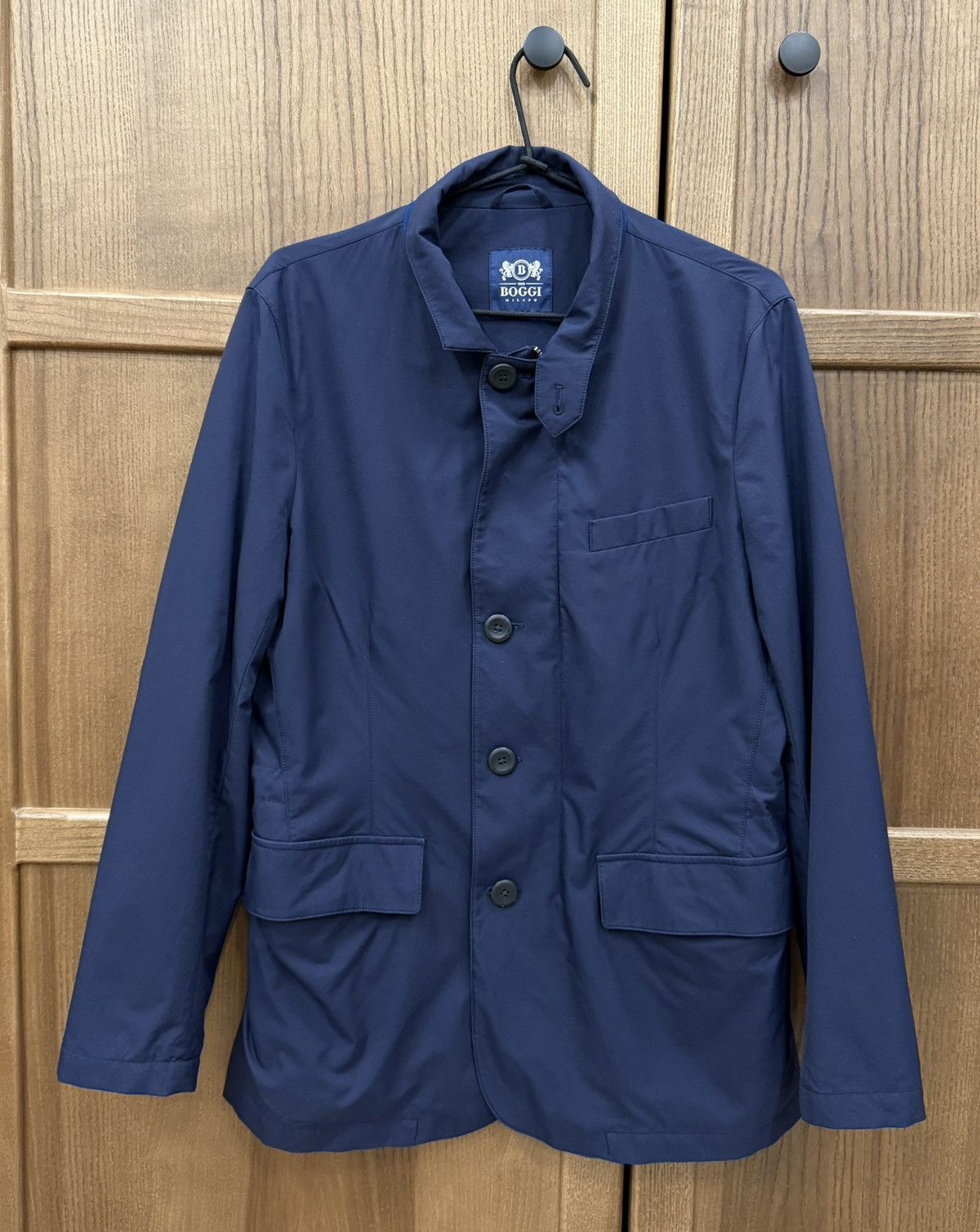 Boggi Boggi Nylon Metal Navy Blue Jacket Sport Coat Blazer Size US S / EU 44-46 / 1 - 2 Thumbnail