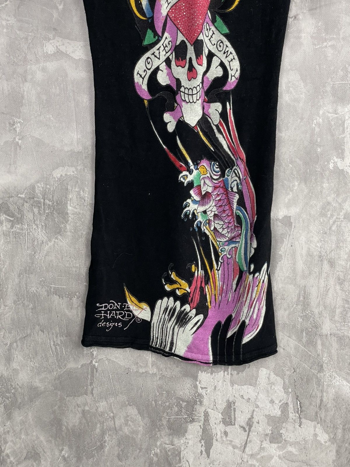 Christian Audigier × Ed Hardy 00s Ed Hardy Tattoo Print Glamour Rayon Y2K Dress Size S / US 4 / IT 40 - 10 Thumbnail