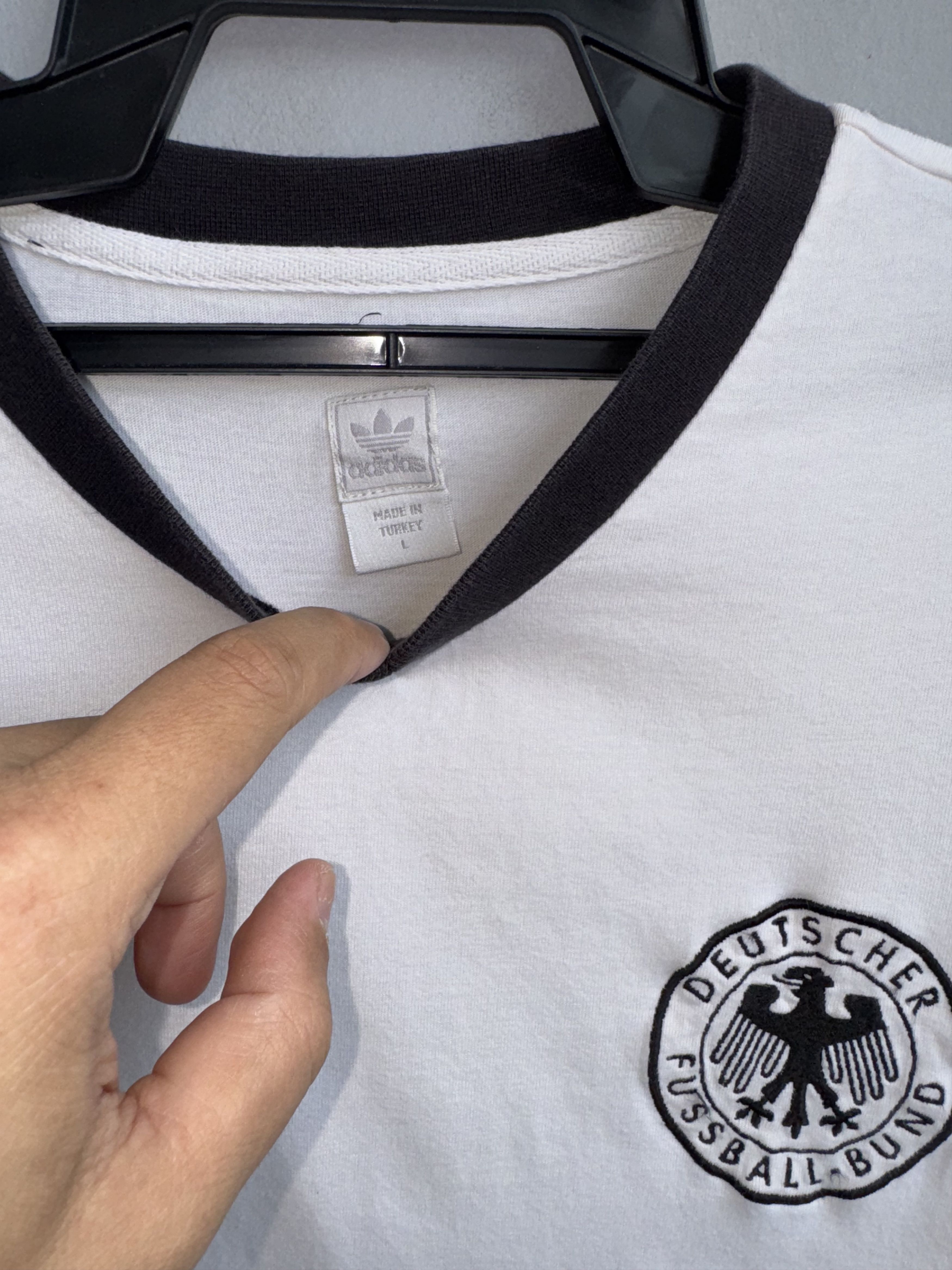 Adidas × Vintage 90’s Adidas Deutschland Football Yeezy Style Vultures Shirt Size M / US 6-8 / IT 42-44 - 3 Thumbnail