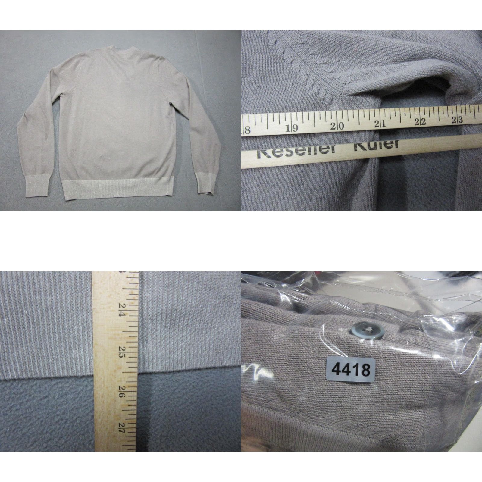 Vintage VINTAGE Scott James Cardigan Sweater Mens M Gray Cotton V-Neck Button Pockets Size US M / EU 48-50 / 2 - 8 Thumbnail