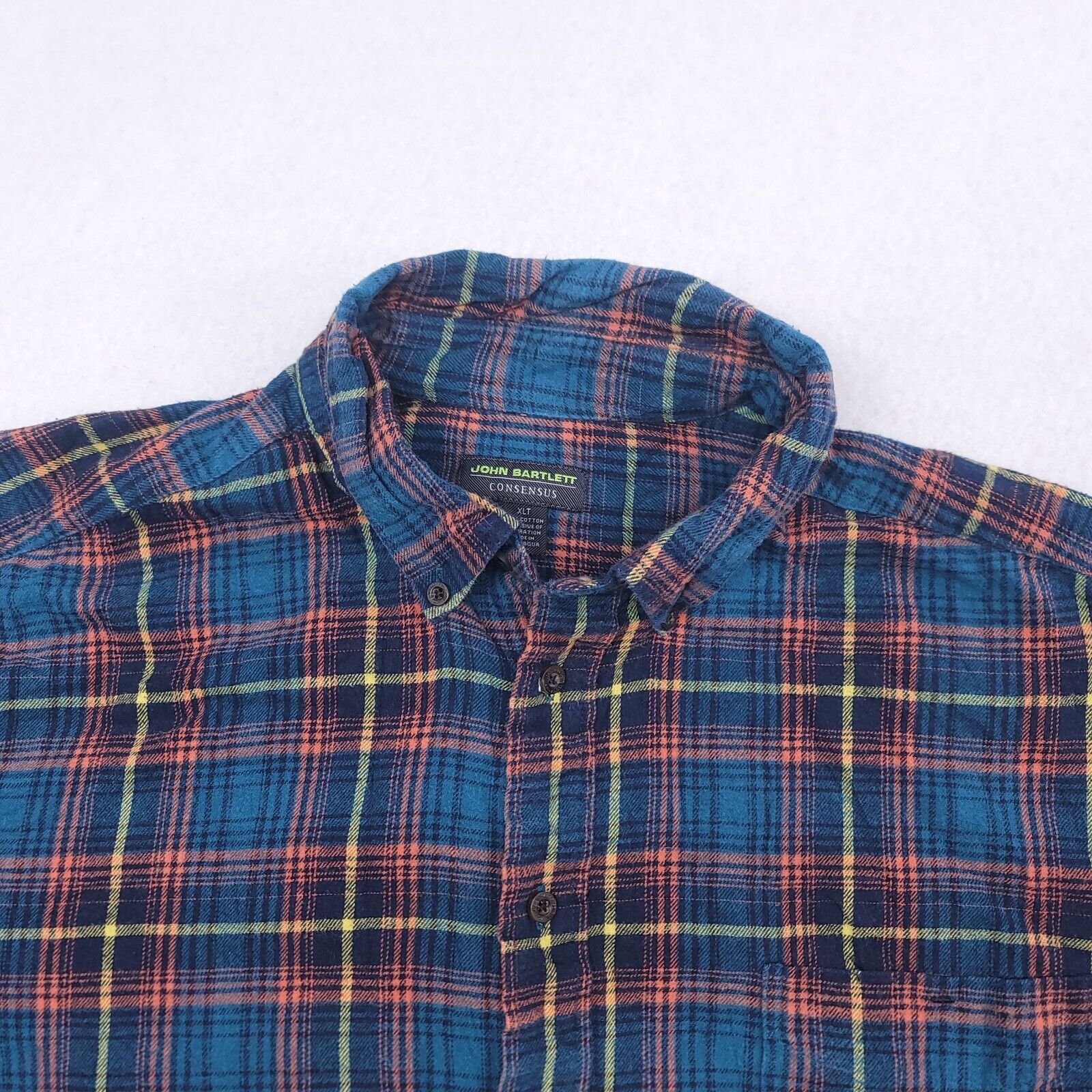 John Bartlett John Bartlett Tartan Flannel Shirt Mens Size XLT Blue Orange Size US XL / EU 56 / 4 - 1 Thumbnail