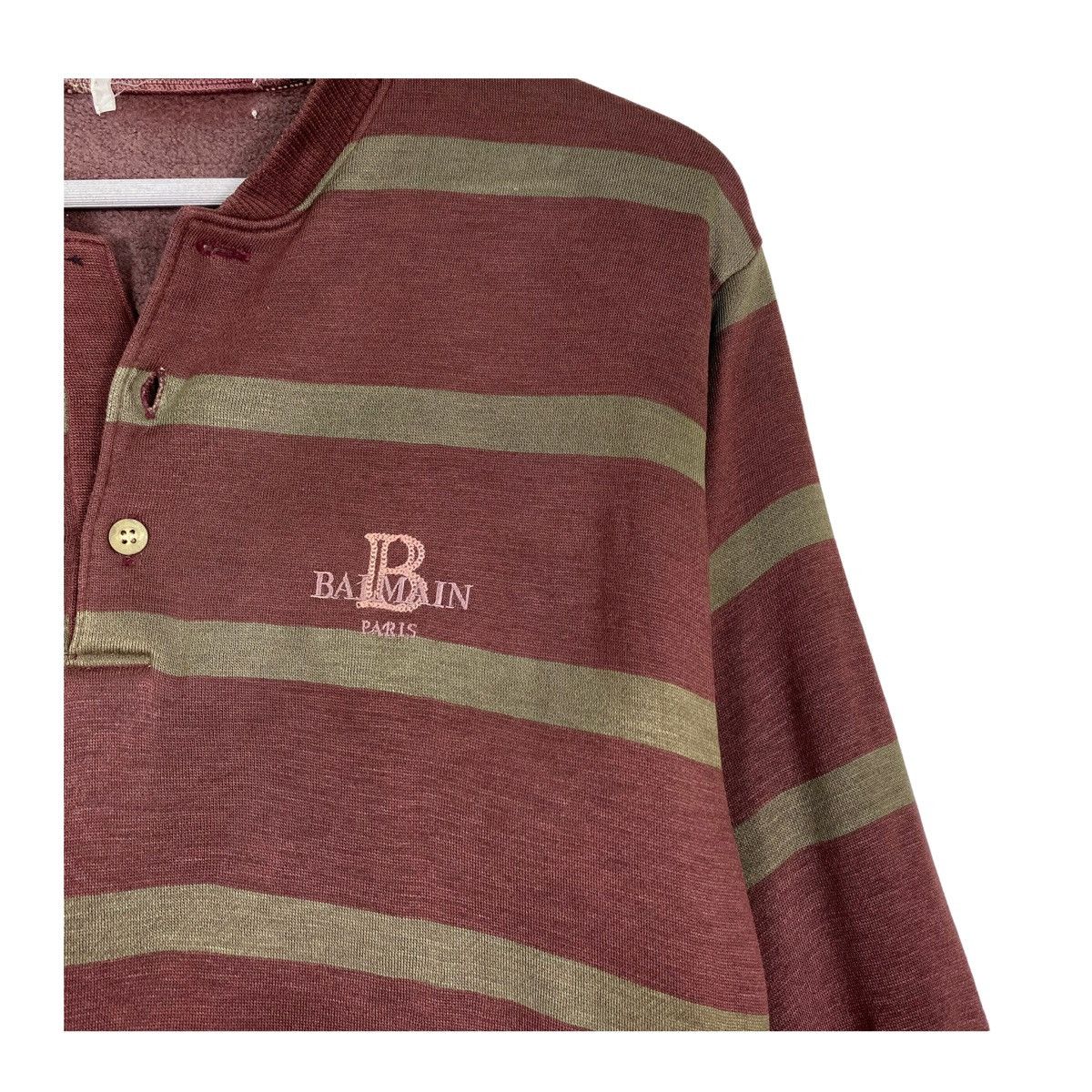 Balmain × Pierre Balmain 💥VINTAGE PIERRE BALMAIN STRIPE PULLOVER SWEATSHIRT Size US M / EU 48-50 / 2 - 6 Thumbnail