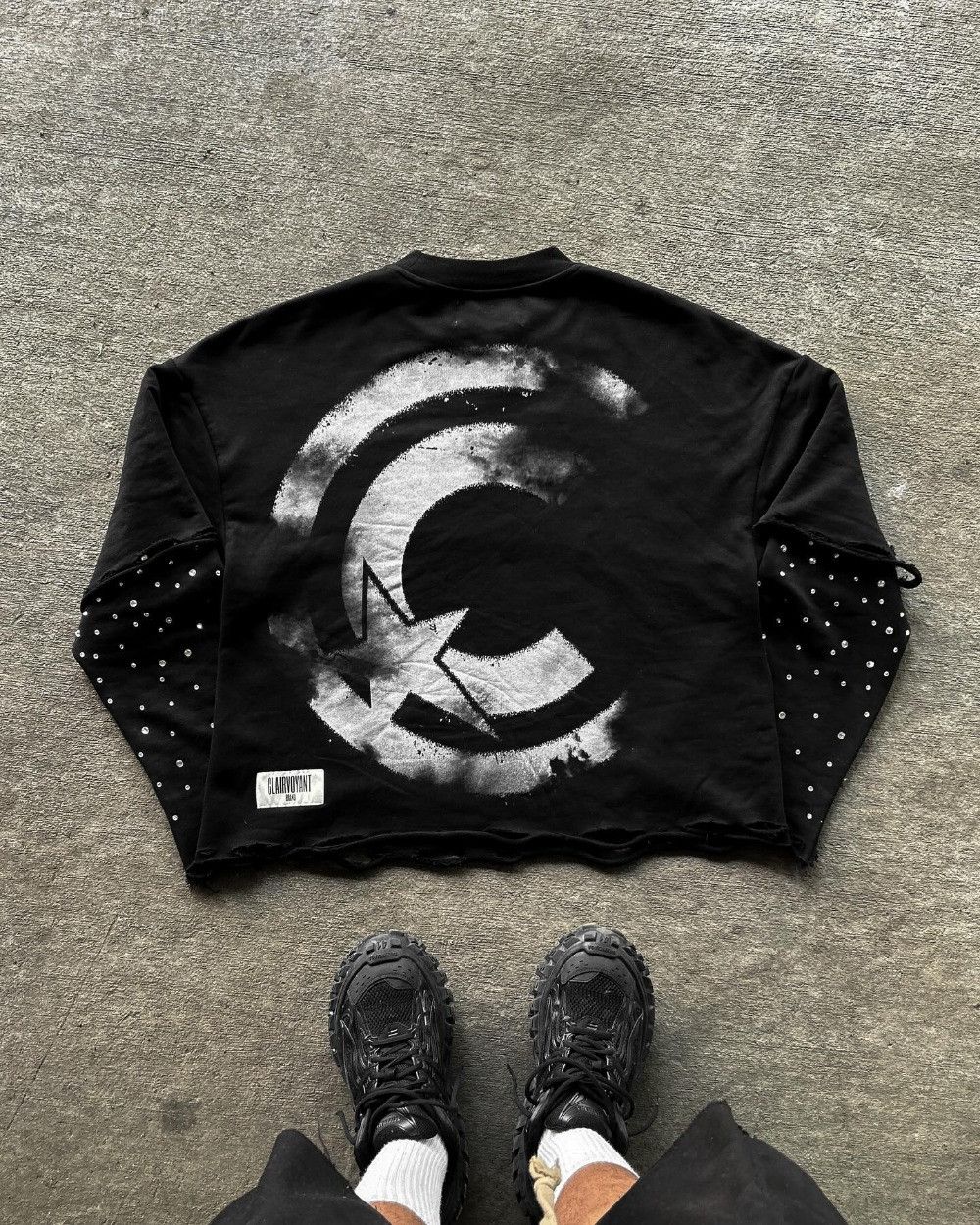 Japanese Brand × Vintage Hip Hop Goth Letter Pattern Double Layer Long Sleeve Size US XXL / EU 58 / 5 - 2 Thumbnail