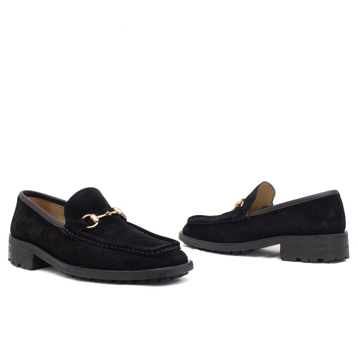 Gucci × Tom Ford VTG GUCCI Tom Ford Era Black Suede Horsebit Lug Sole Loafers Size US 8.5 / EU 41-42 - 5 Thumbnail