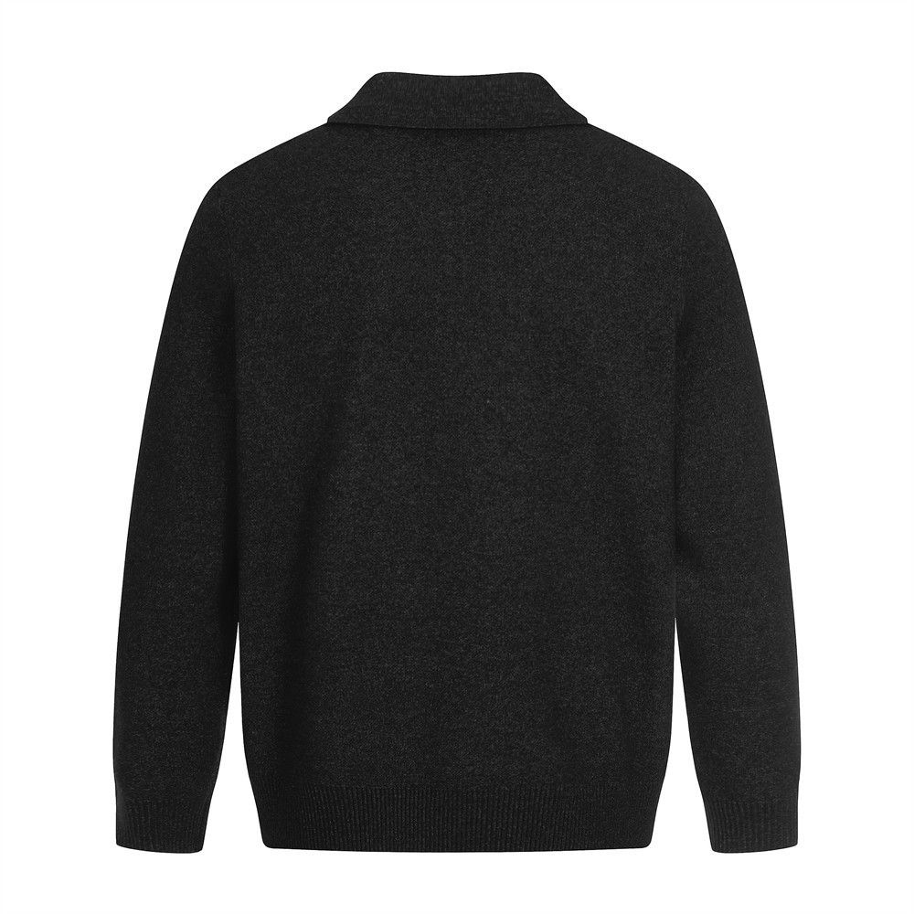 Vintage American retro men's diamond jacquard POLO collar sweater Size US M / EU 48-50 / 2 - 2 Thumbnail