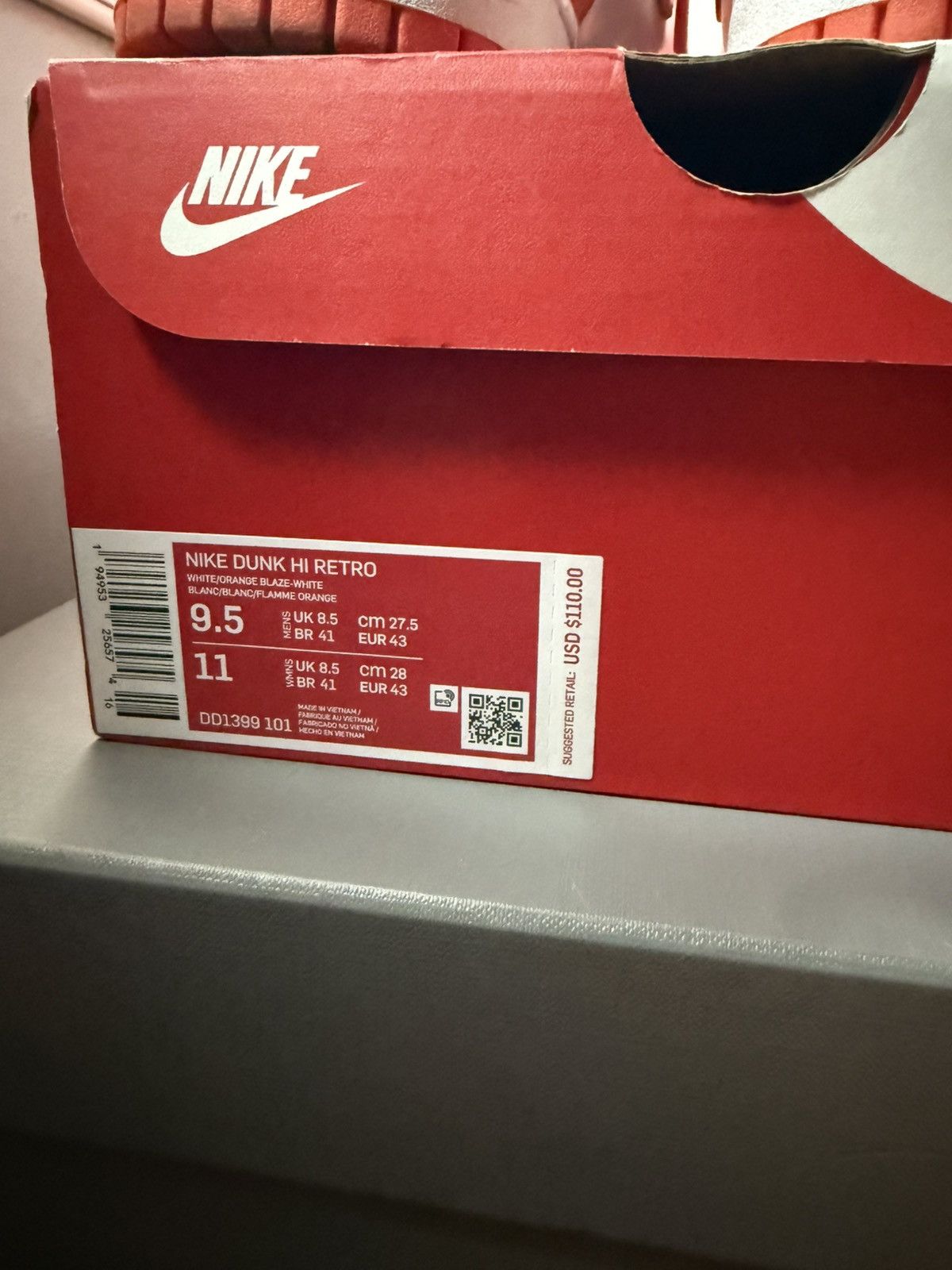 Nike Nike Dunk Hi Retro Size US 9.5 / EU 42-43 - 8 Thumbnail