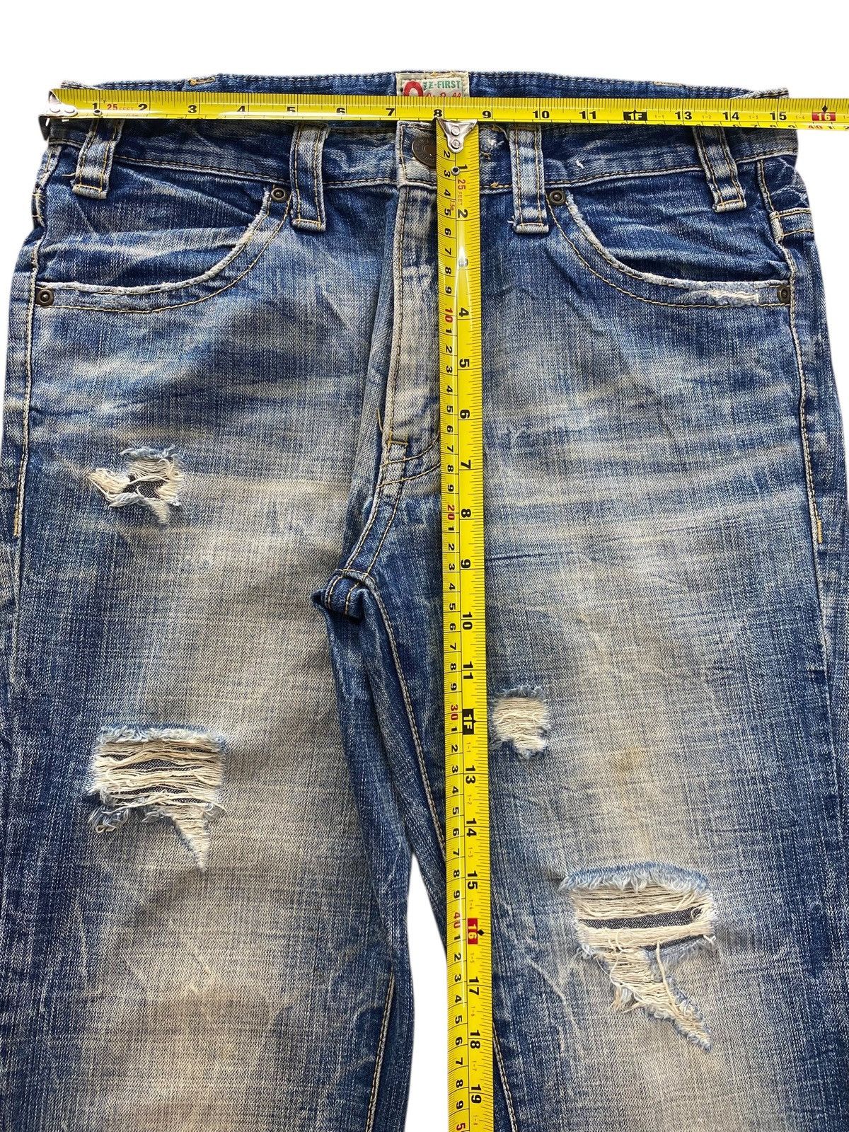 Japanese Brand Japanese Brand Faded Blue Wash Ripped Style Boot Cut Jeans Size US 30 / EU 46 - 6 Thumbnail