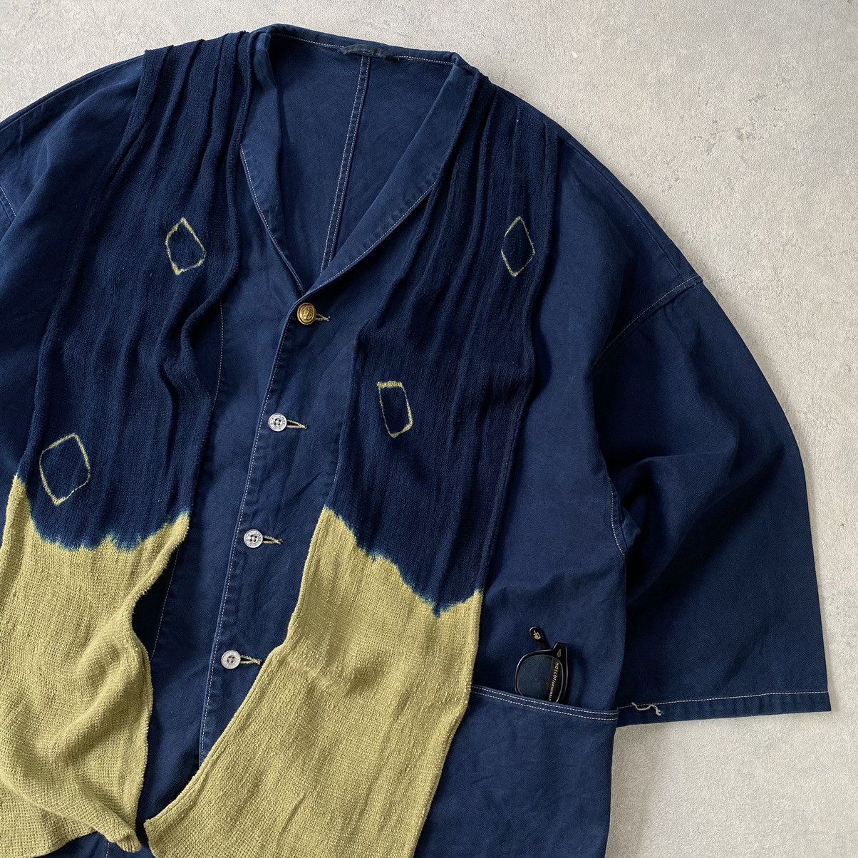 Kapital RARE Kapital USN WW2 Denim Navy Shawl Collar Jacket Size US L / EU 52-54 / 3 - 4 Thumbnail
