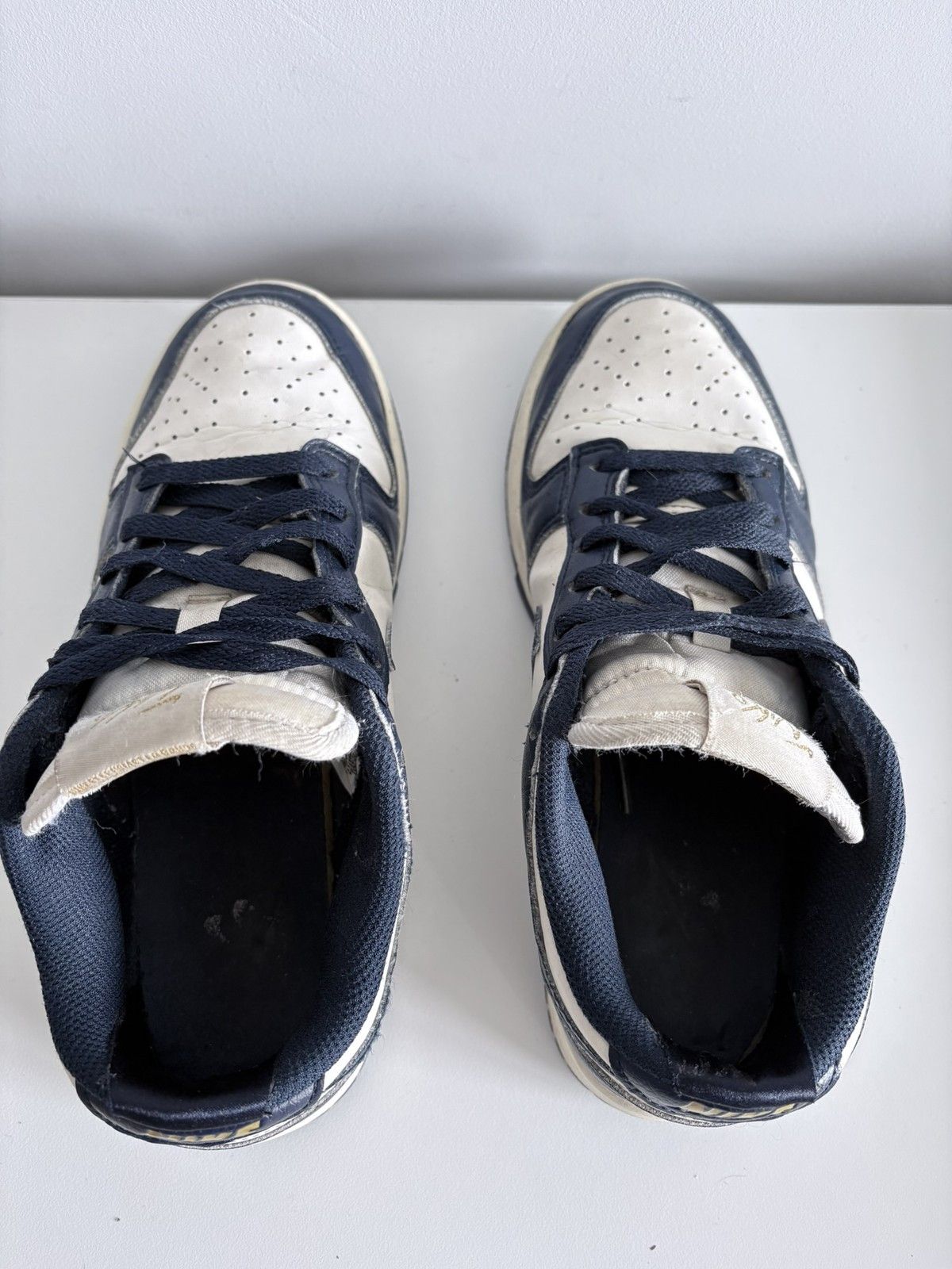 Nike Nike Dunk Low navy blue and white leather women's size 37.5 Size US 7.5 / IT 37.5 - 4 Thumbnail