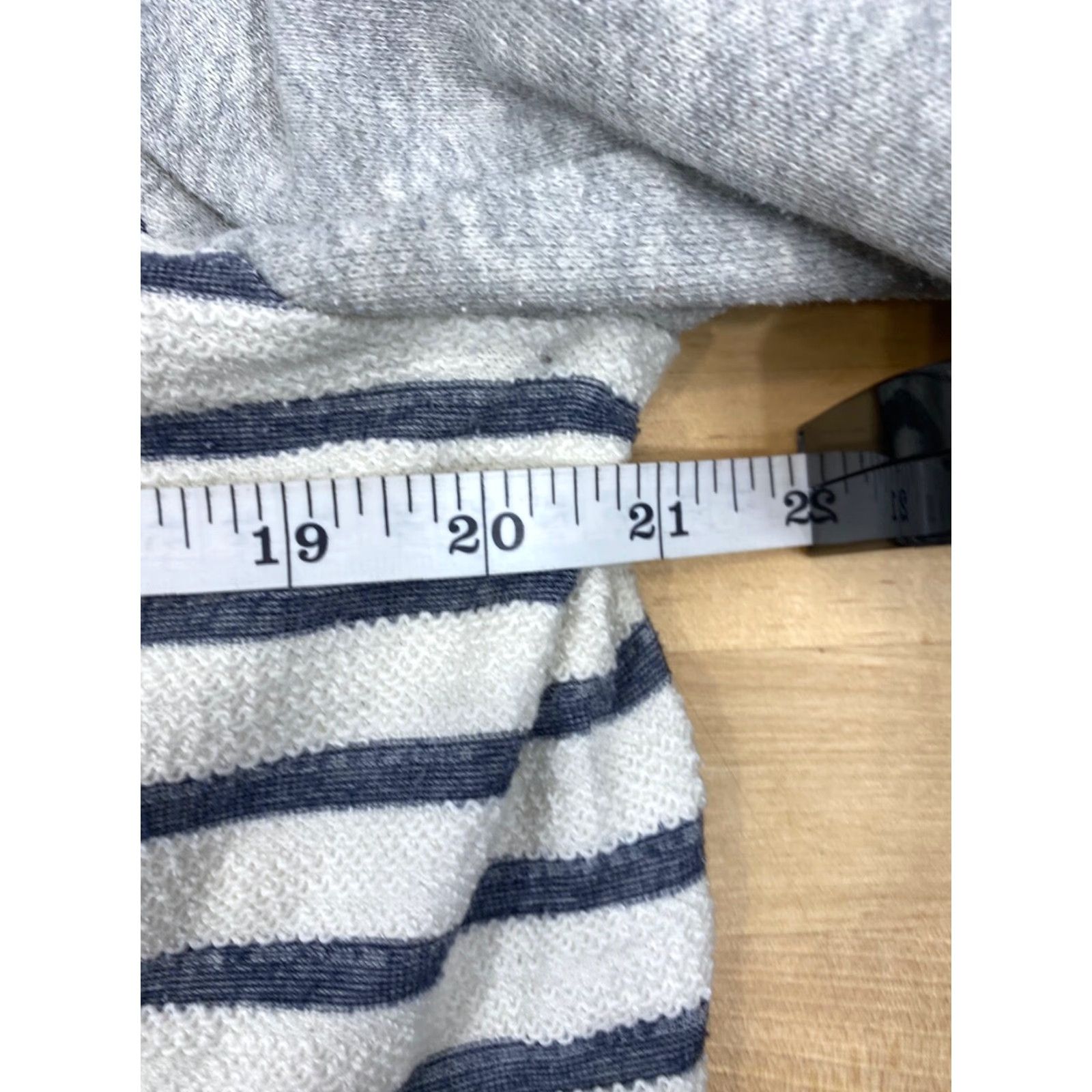 Lou & Grey Lou & Grey By Loft Striped Zip Up Moto Jacket L Gray Shirt Womens Casual Size L / US 10 / IT 46 - 6 Thumbnail