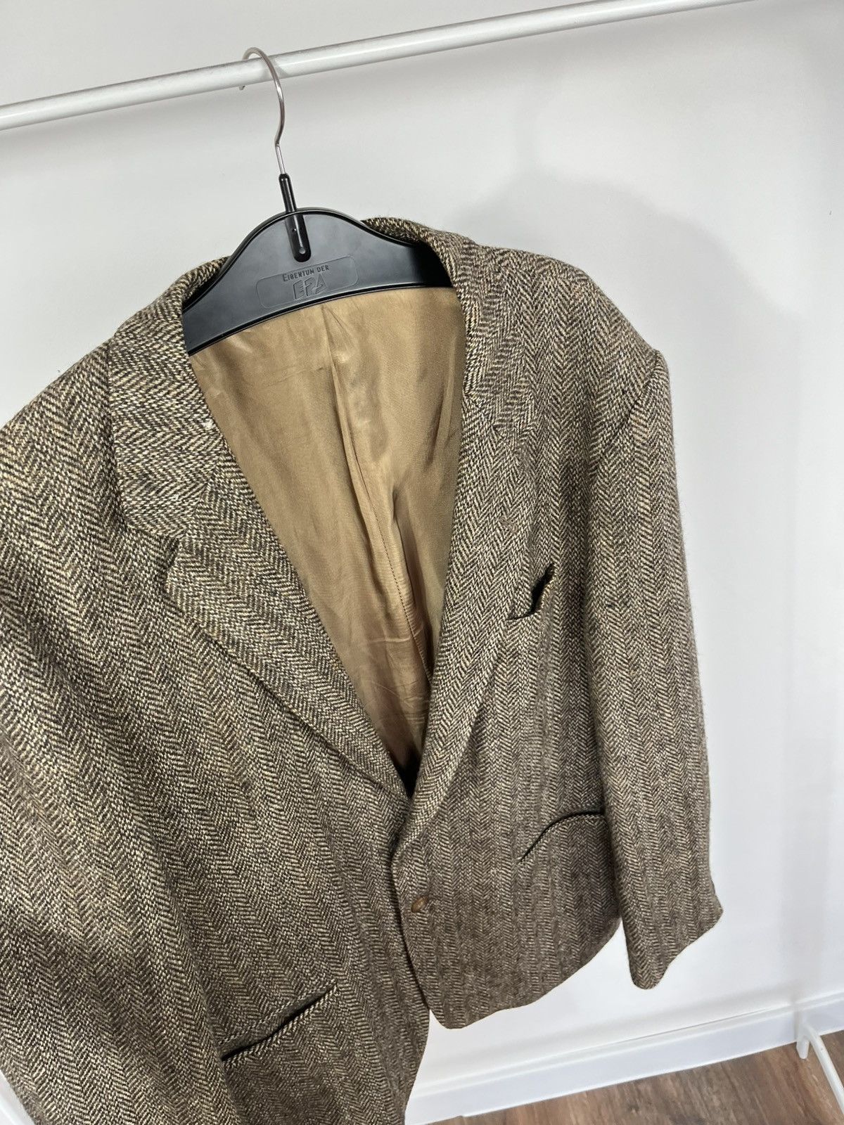 Harris Tweed Vintage Tweed Blazer Pure New Wool Brown EU 48 Herringbone Size US XXL / EU 58 / 5 - 4 Thumbnail
