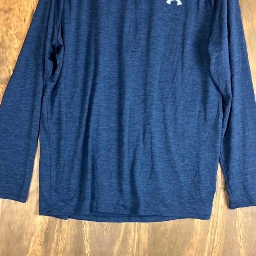Under Armour Under Armour Mens Shirt Blue 1/4 Zip Tech Heat Gear Mock Neck Pullover XL Size US XL / EU 56 / 4 - 3 Thumbnail