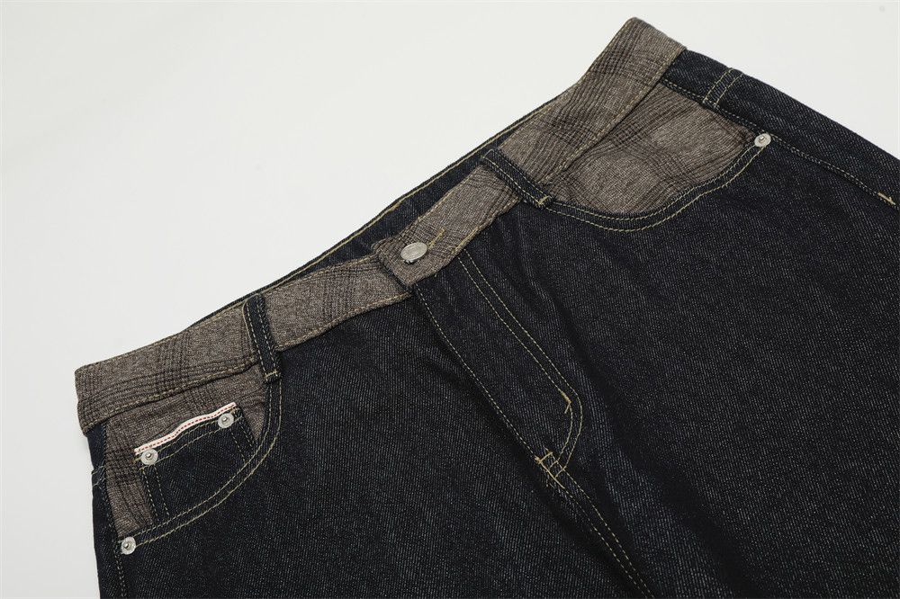 Jean American retro cleanfit patchwork plaid jeans Size US 32 / EU 48 - 3 Thumbnail