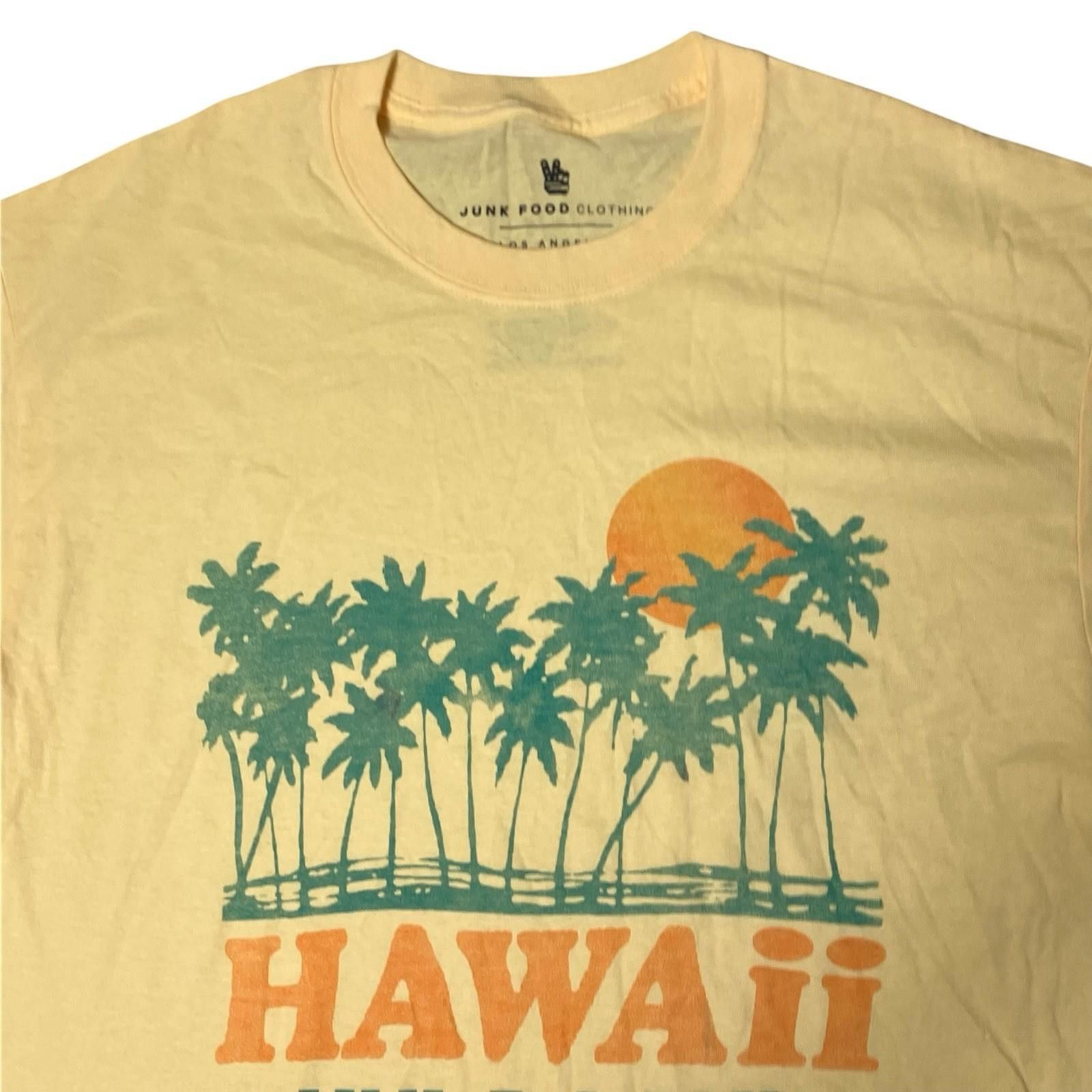 Junk Food Junk Food T-Shirt Mens M Yellow Hawaii Tropical Hula Palm Size US M / EU 48-50 / 2 - 9 Thumbnail