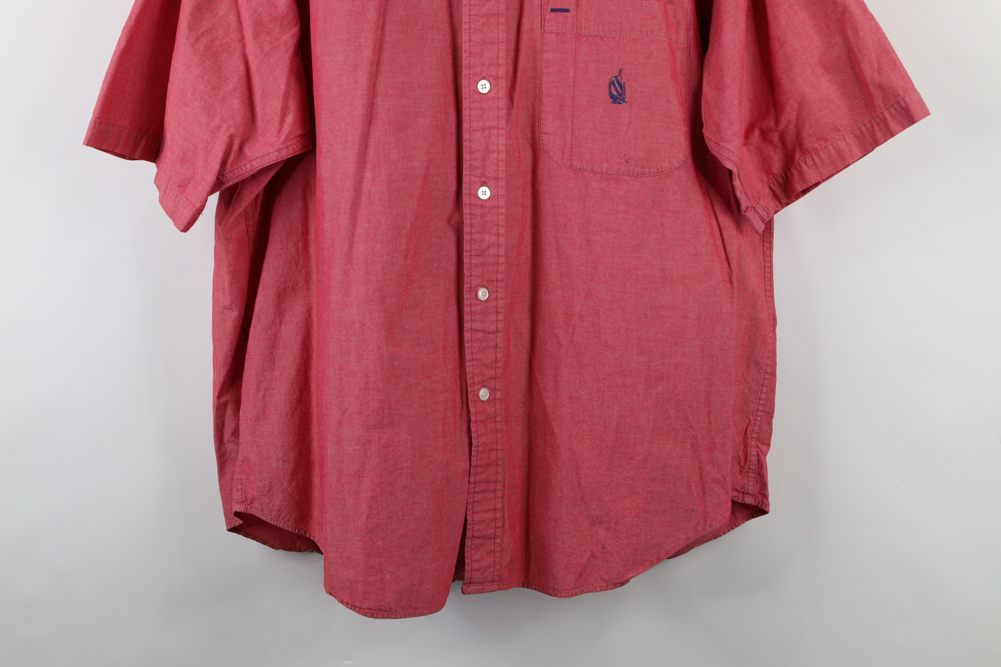 Nautica × Vintage Vintage 90s Nautica Chambray Short Sleeve Button Down Shirt Size US L / EU 52-54 / 3 - 3 Thumbnail