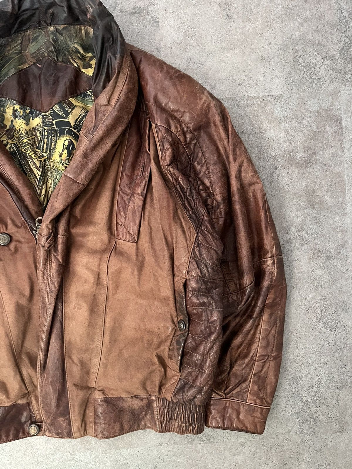 Vintage Leather Jacket Trapper vintage Avant Garde Size US L / EU 52-54 / 3 - 3 Thumbnail