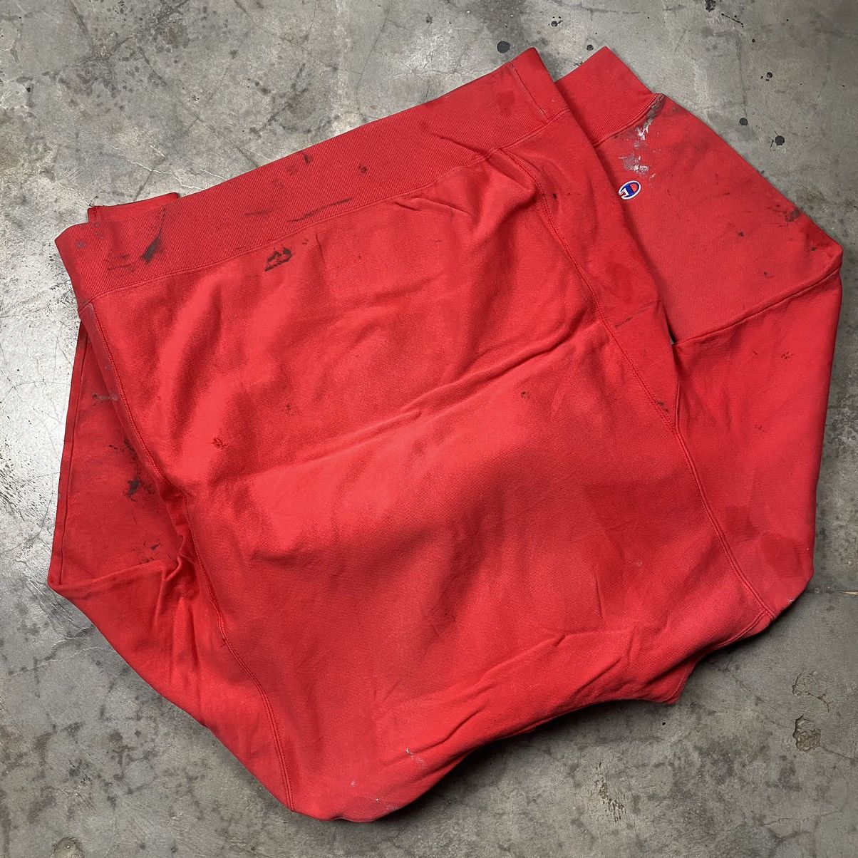 Champion × Vintage y2k Distressed Painted Reverse Weave Pullover Size US L / EU 52-54 / 3 - 7 Thumbnail