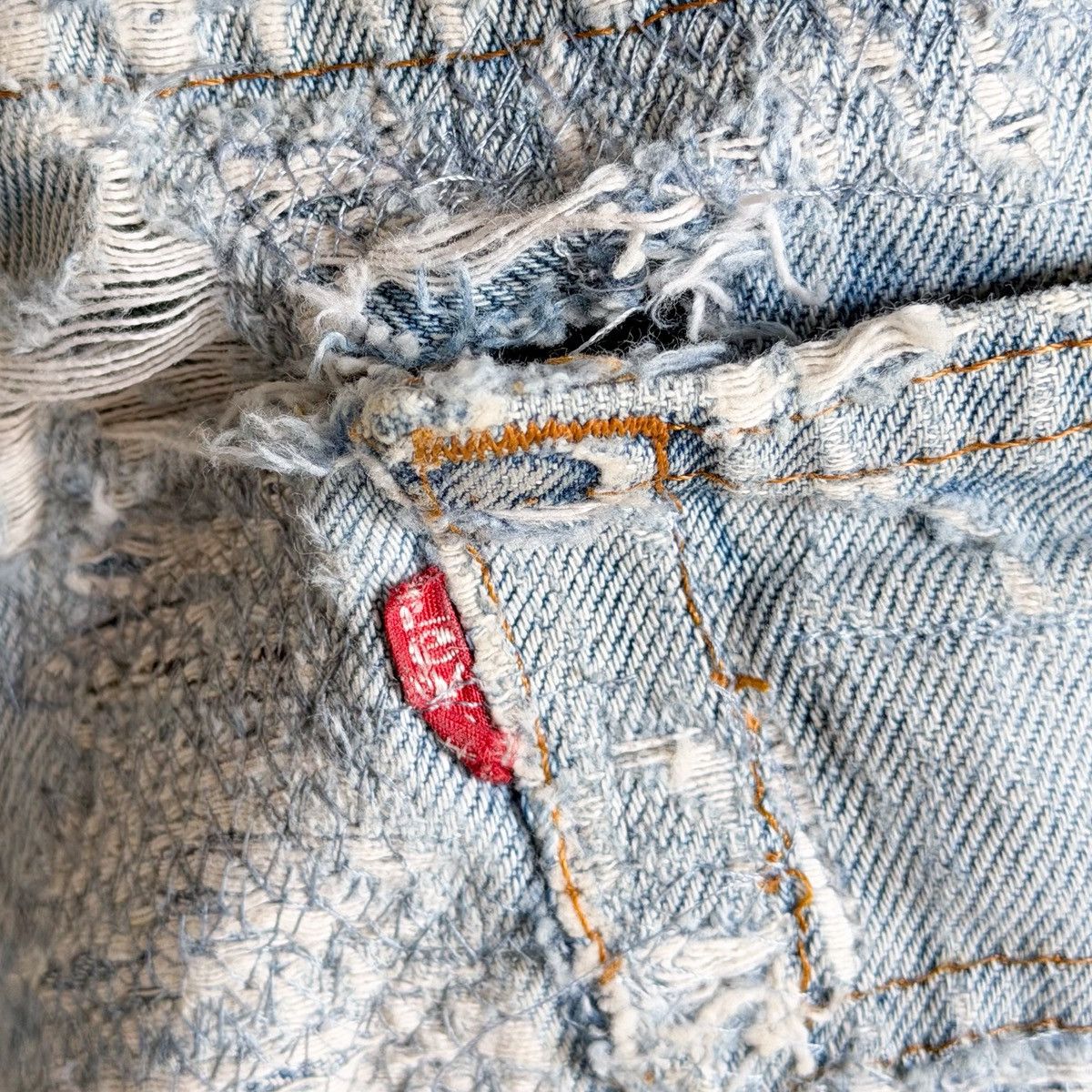 Levi's Vintage Levi's Boro Sashiko DESTROYED Repair Denim Size US 32 / EU 48 - 9 Thumbnail