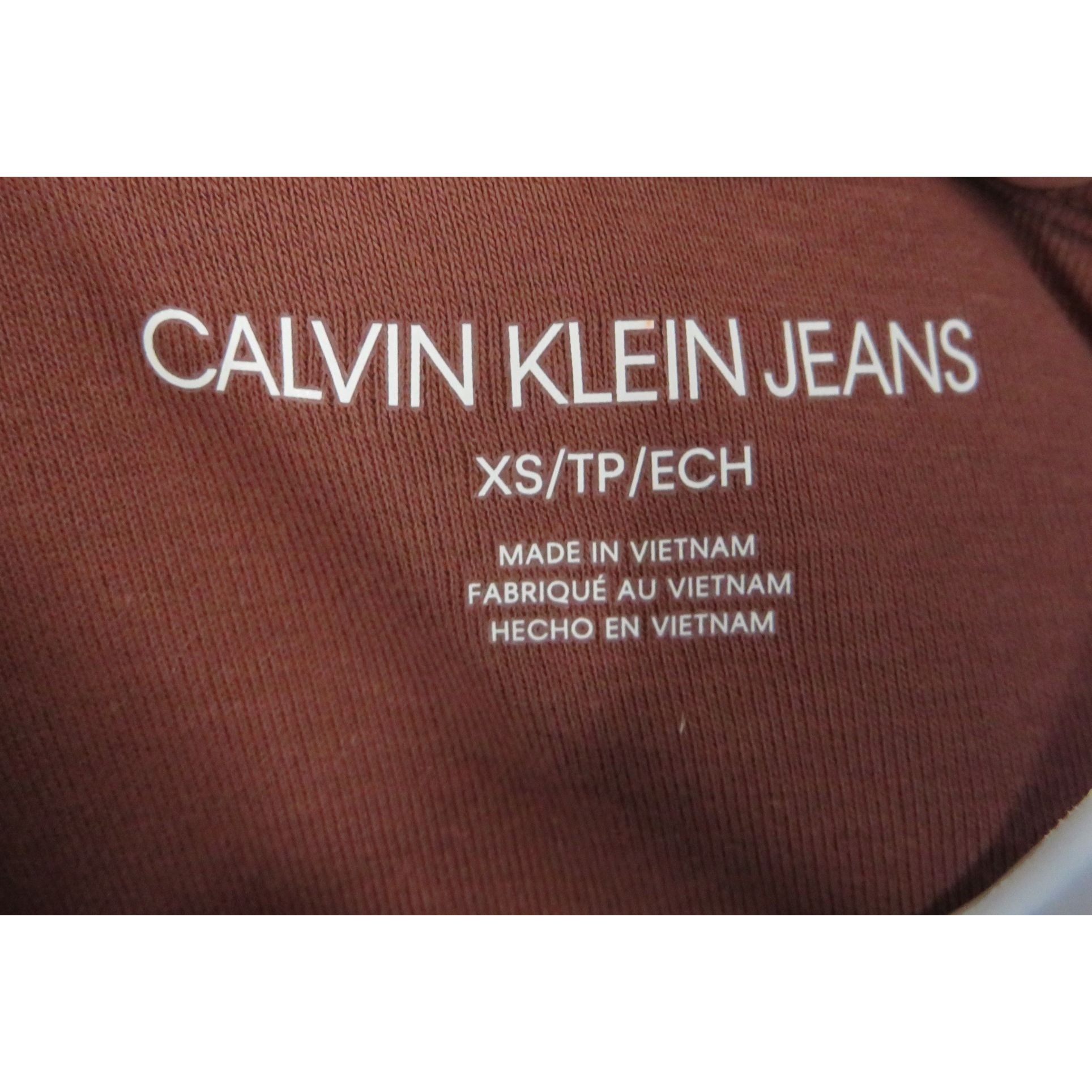 Calvin Klein Calvin Klein Jeans Womens V-Neck T-Shirt XS Rust Cotton Shor Size XS / US 0-2 / IT 36-38 - 7 Thumbnail