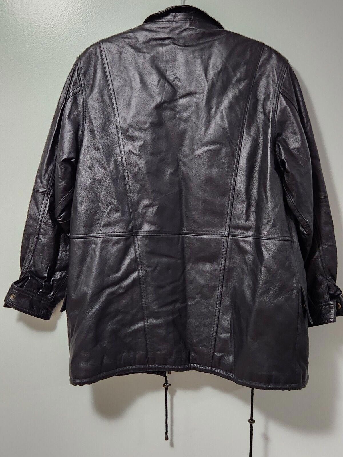 Designer Anne Klein Leather Coat Medium Lined Soft 80s Vintage Size M / US 6-8 / IT 42-44 - 3 Thumbnail