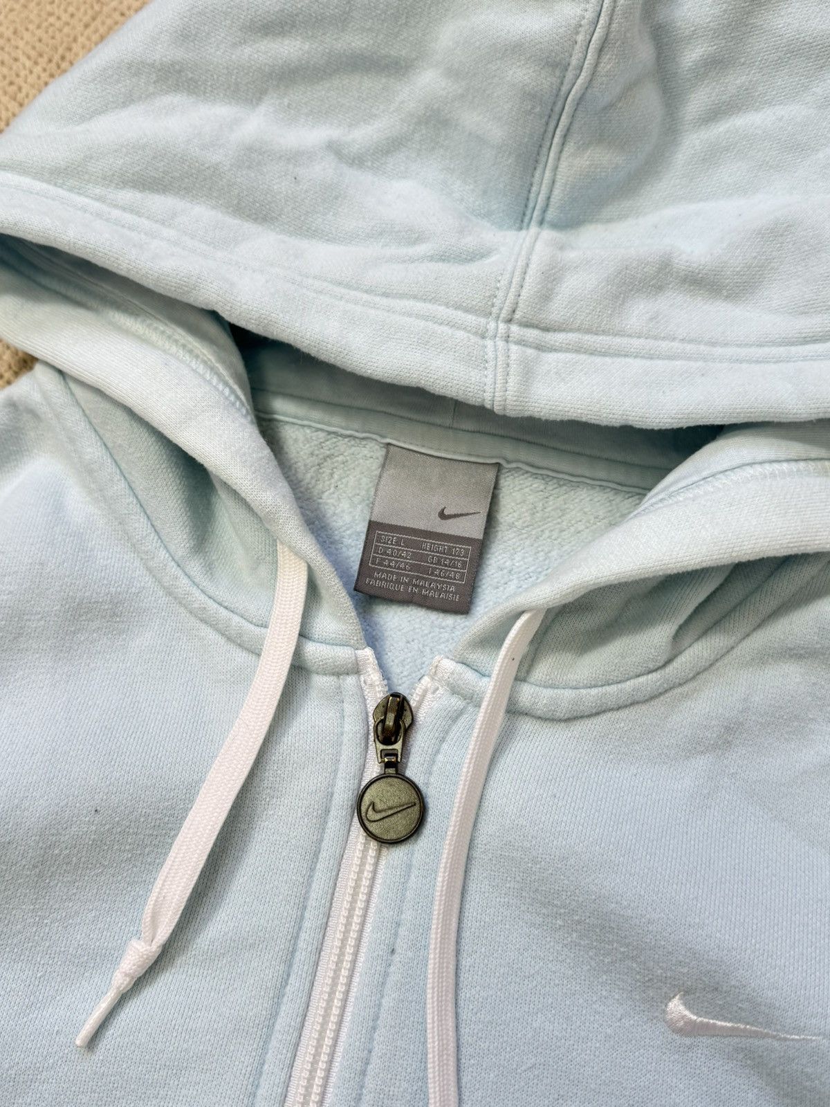 Nike VINTAGE NIKE 1990s BABY BLUE WMNS HOODIE Size L / US 10 / IT 46 - 4 Thumbnail