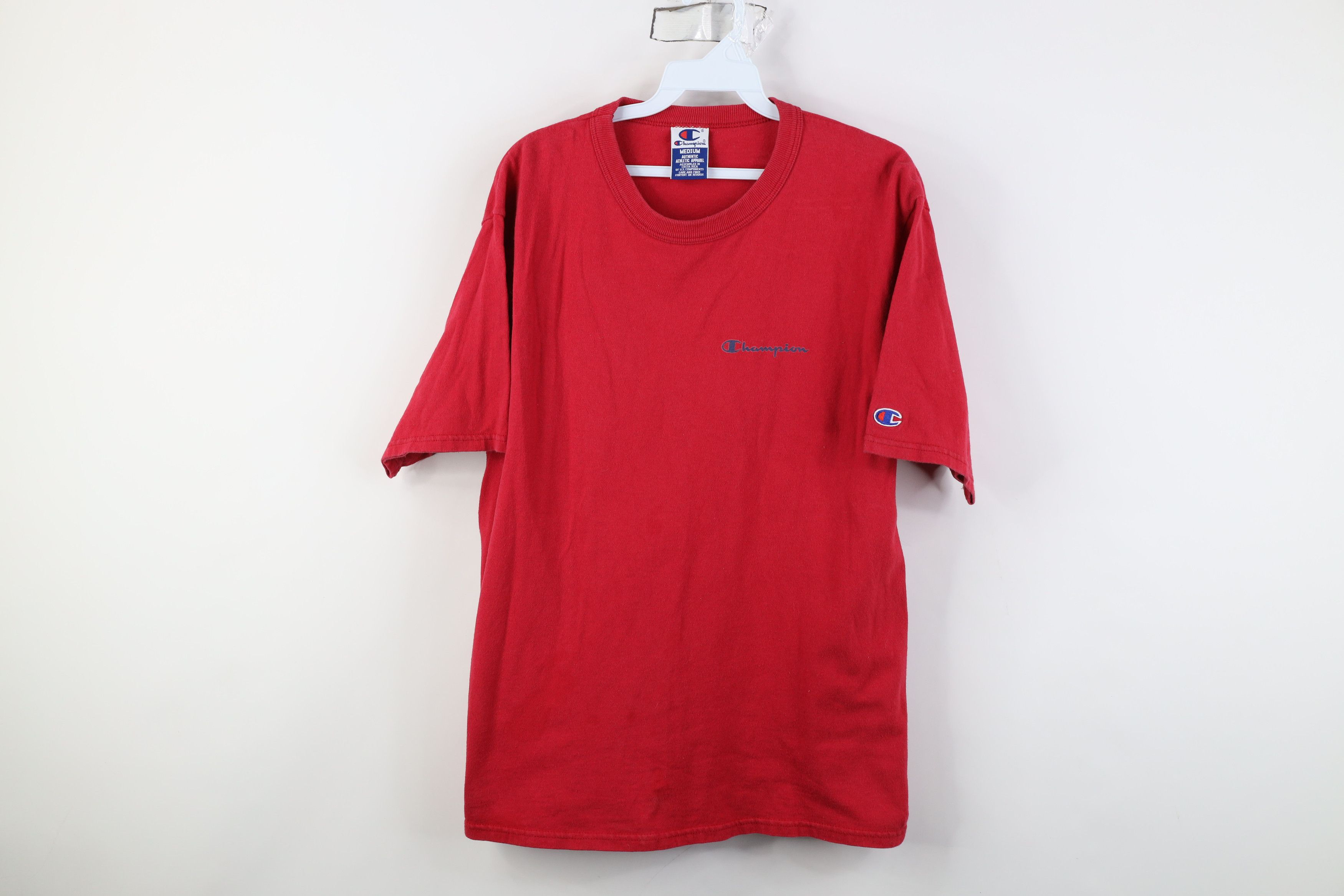 Champion Vintage 90s Champion Spell Short Sleeve T-Shirt Cotton Red Size US M / EU 48-50 / 2 - 1 Thumbnail