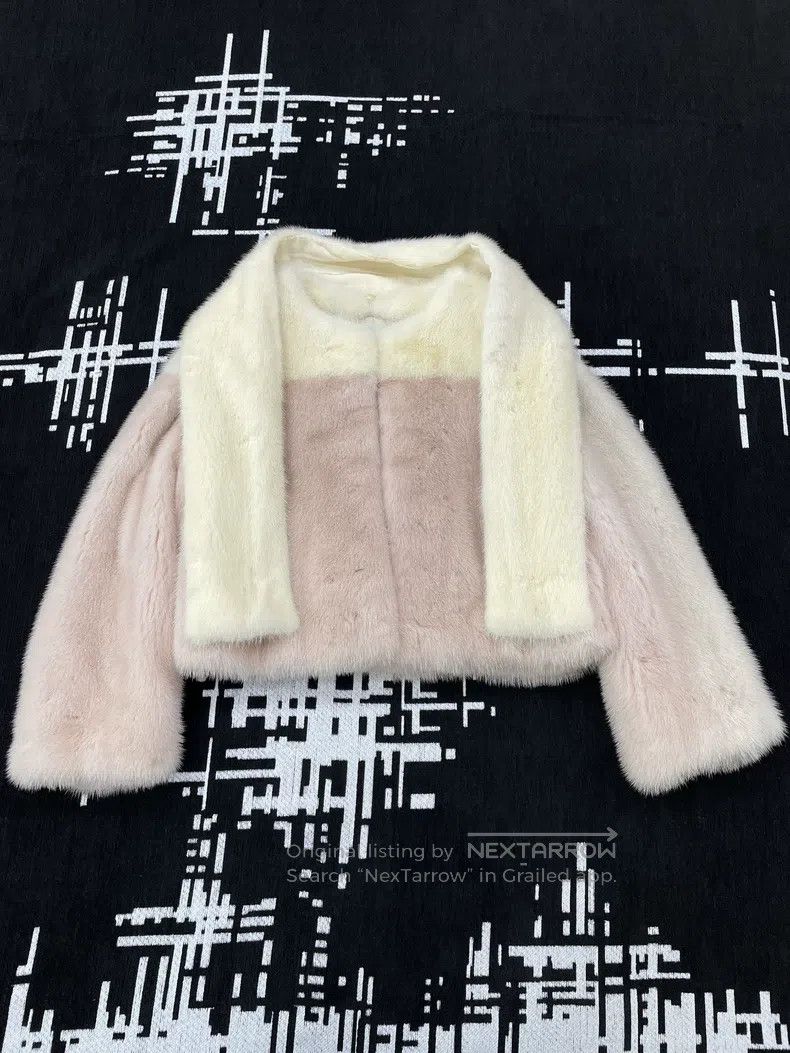 Dior Colour-blocked mink fur coat