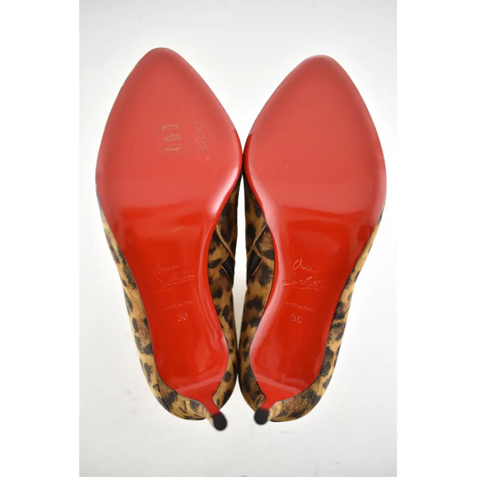 Christian Louboutin Christian Louboutin Eloise Booty 85 Black Brown Leopard Size US 6 / IT 36 - 10 Thumbnail