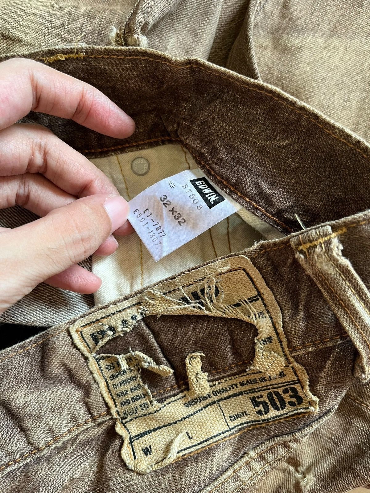Edwin Vintage Japanese Edwin Rusty Wash Distressed Baggy Jeans Size US 35 - 9 Thumbnail