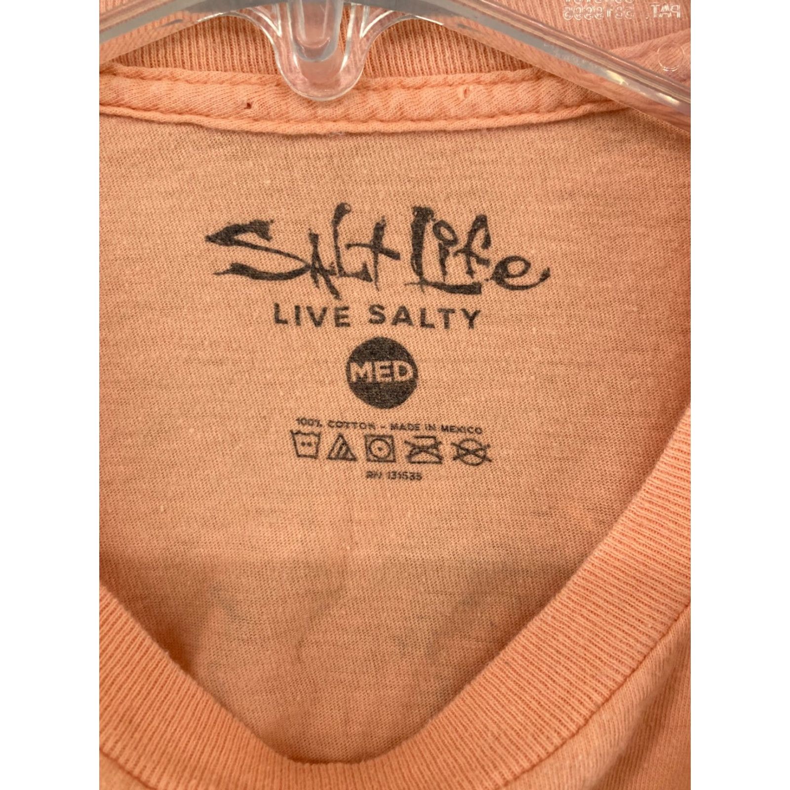 Vintage Salt Life Mens TShirt M Orange Live Salty Fishing Bass Trout Shirt Mens Orange 90s? Size US M / EU 48-50 / 2 - 6 Thumbnail