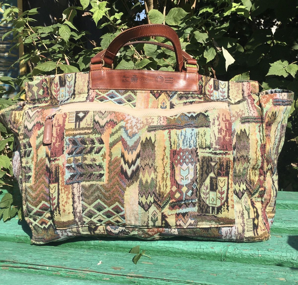 Felisi FELISI Canvas Leather Tapestry Duffel Italy Large Bag Size ONE SIZE - 1 Thumbnail