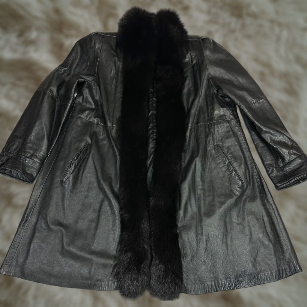 Vintage J. Percy For Marvin Richards Mens Black Leather Jacket Sz S Faux Mink Fur Trim Size US S / EU 44-46 / 1 - 1 Thumbnail